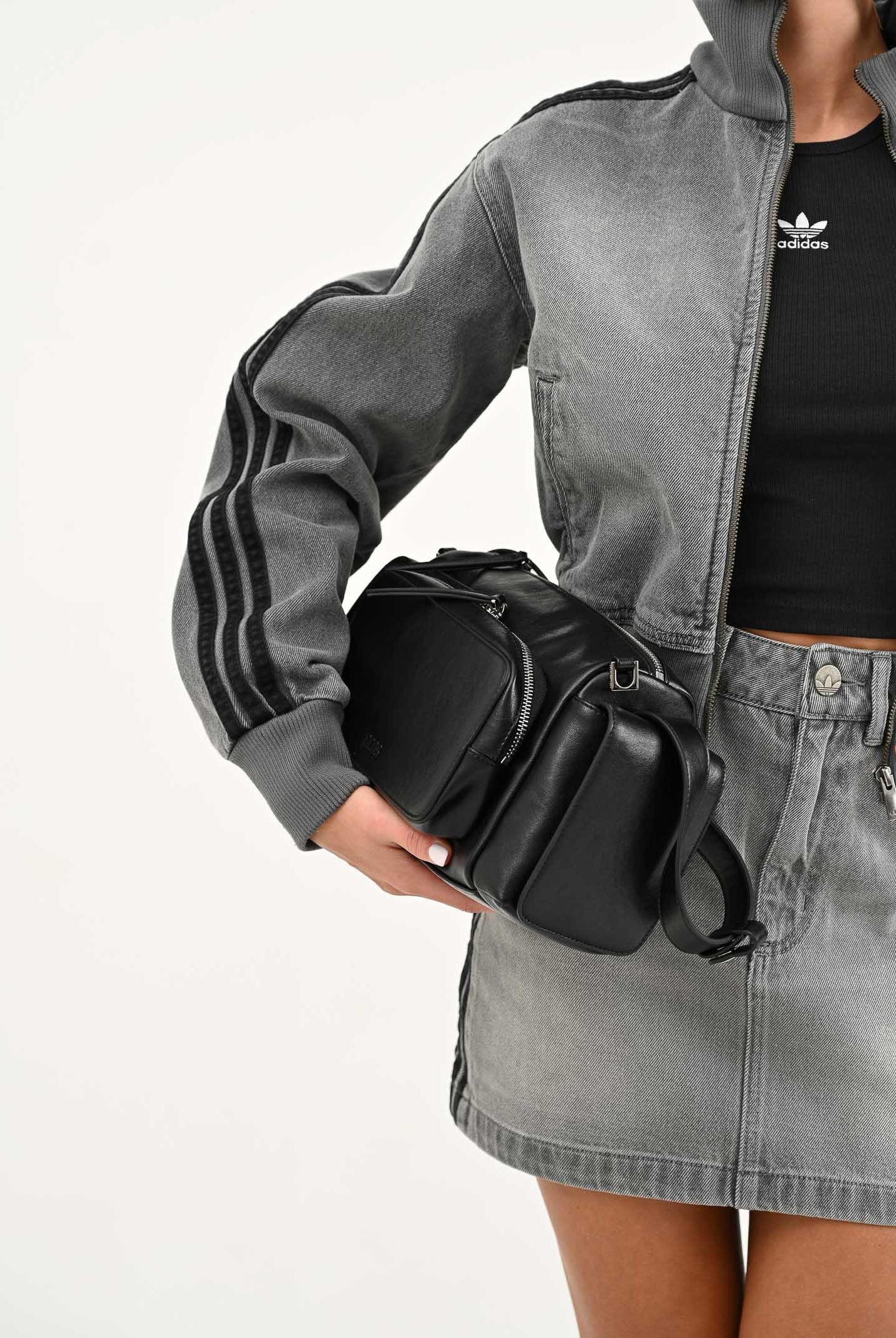 GCDS Borsa a spalla nera da donna GCDSMPS001 99 GCDS