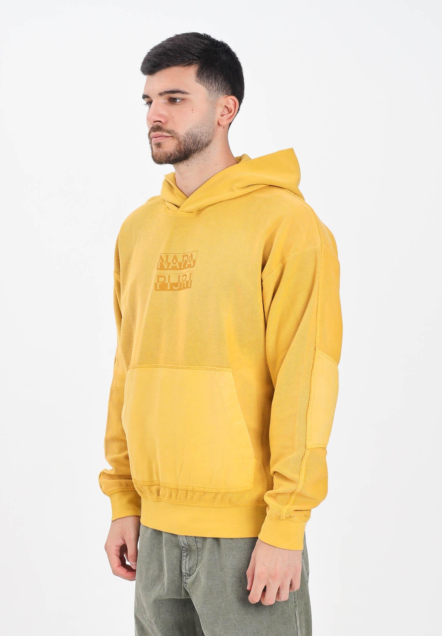 NAPAPIJRI Felpa con cappuccio Comel in French Terry gialla da uomo NP0A88Y8Y1O1 . NAPAPIJRI