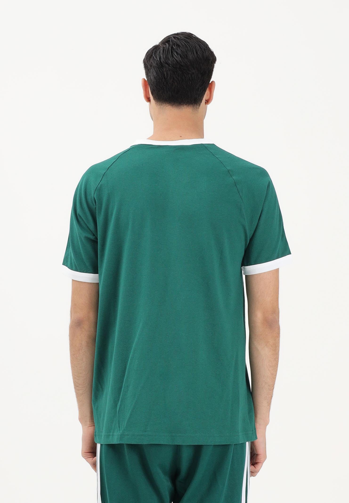 ADIDAS ORIGINALS T-shirt a manica corta 3-Stripes Slim Ringer verde da uomo KF0415 . ADIDAS ORIGINALS
