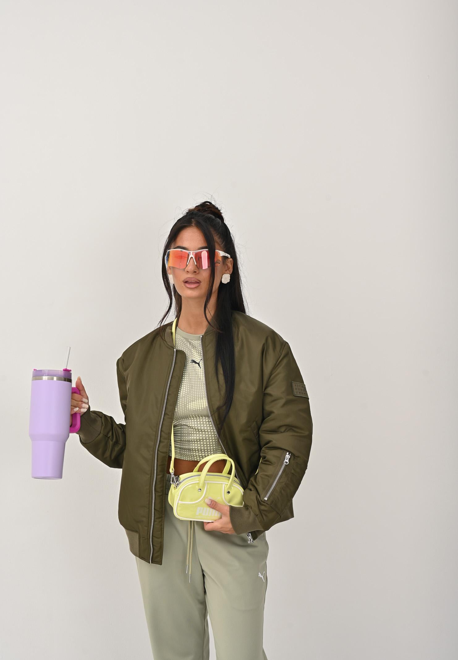 MAISON MARGIELA Bomber verde per donna, ragazzi e bambini con Patch Numeric M60832MM03B M6514 MAISON MARGIELA