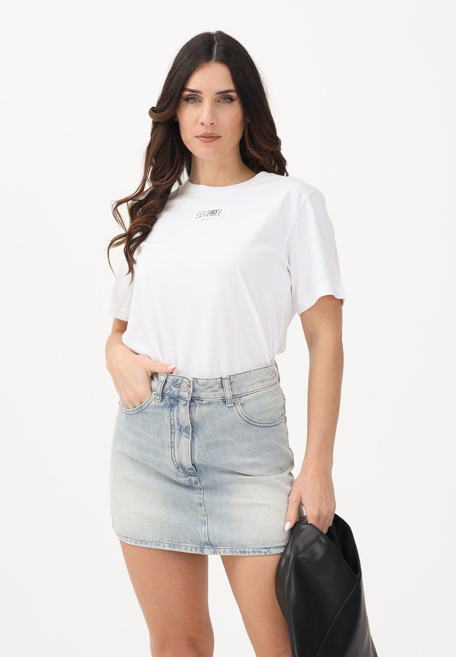 MAISON MARGIELA T-shirt a manica corta bianca per donna, ragazzi e bambini con logo M61022MM04I M6100 MAISON MARGIELA