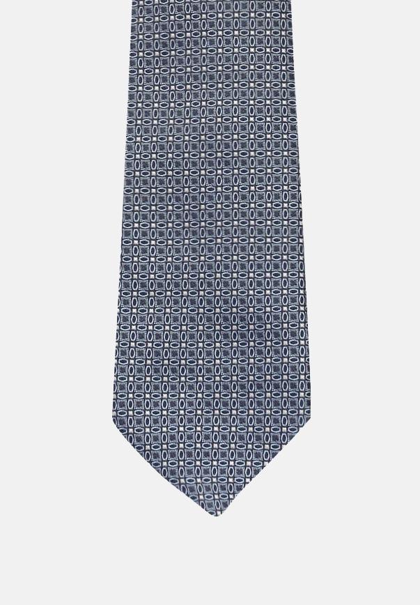 LANVIN Cravatta blu da uomo in faille di seta a micro fiorellini 2106/1C . LANVIN