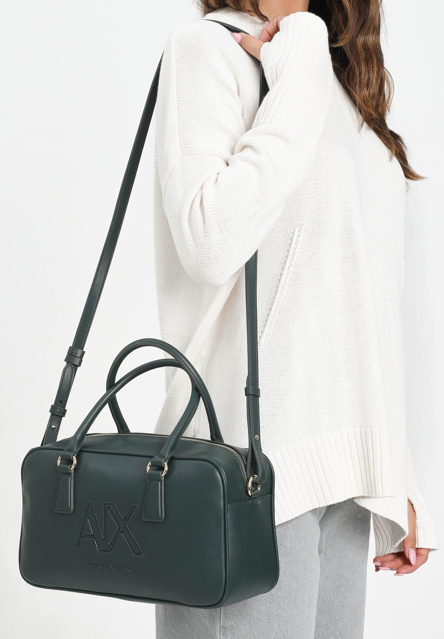 ARMANI EXCHANGE Borsa a spalla verde da donna con ricamo logo XW001566AF15634 U7304 ARMANI EXCHANGE