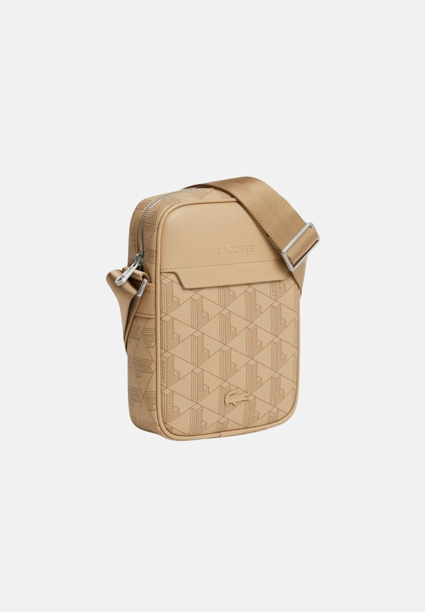 LACOSTE Borsello beige da uomo con stampa monogramma The Blend NH4410 R59 LACOSTE