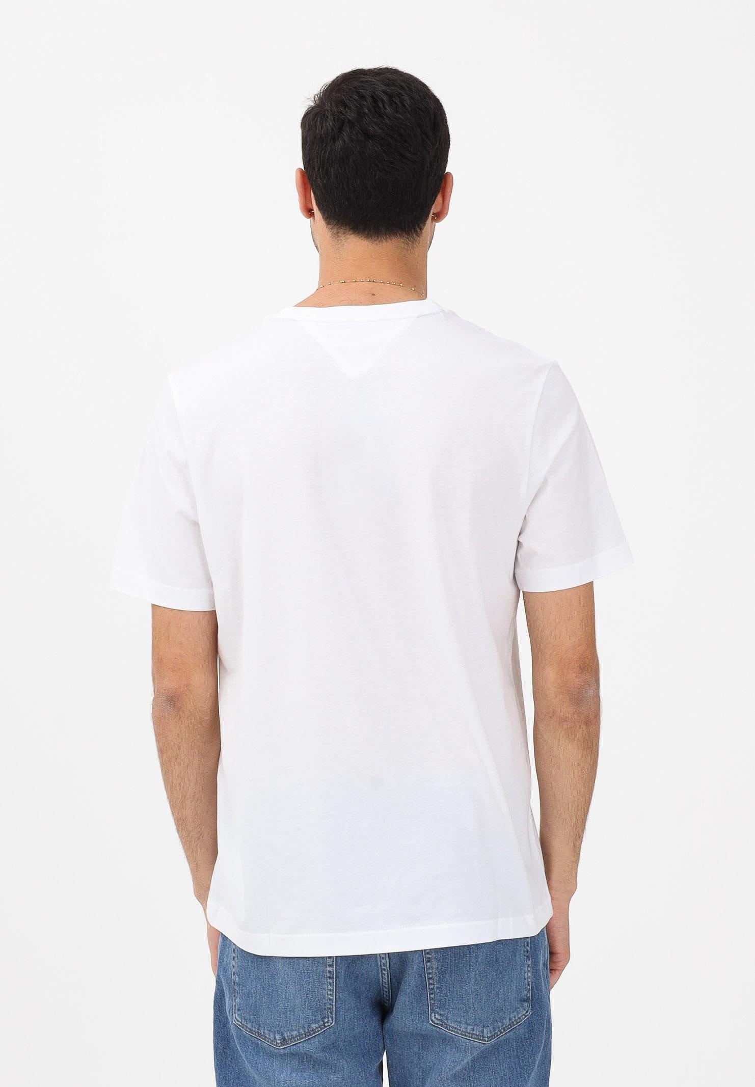 TOMMY HILFIGER T-shirt a manica corta bianca da uomo con logo MW0MW41455 YBR TOMMY HILFIGER