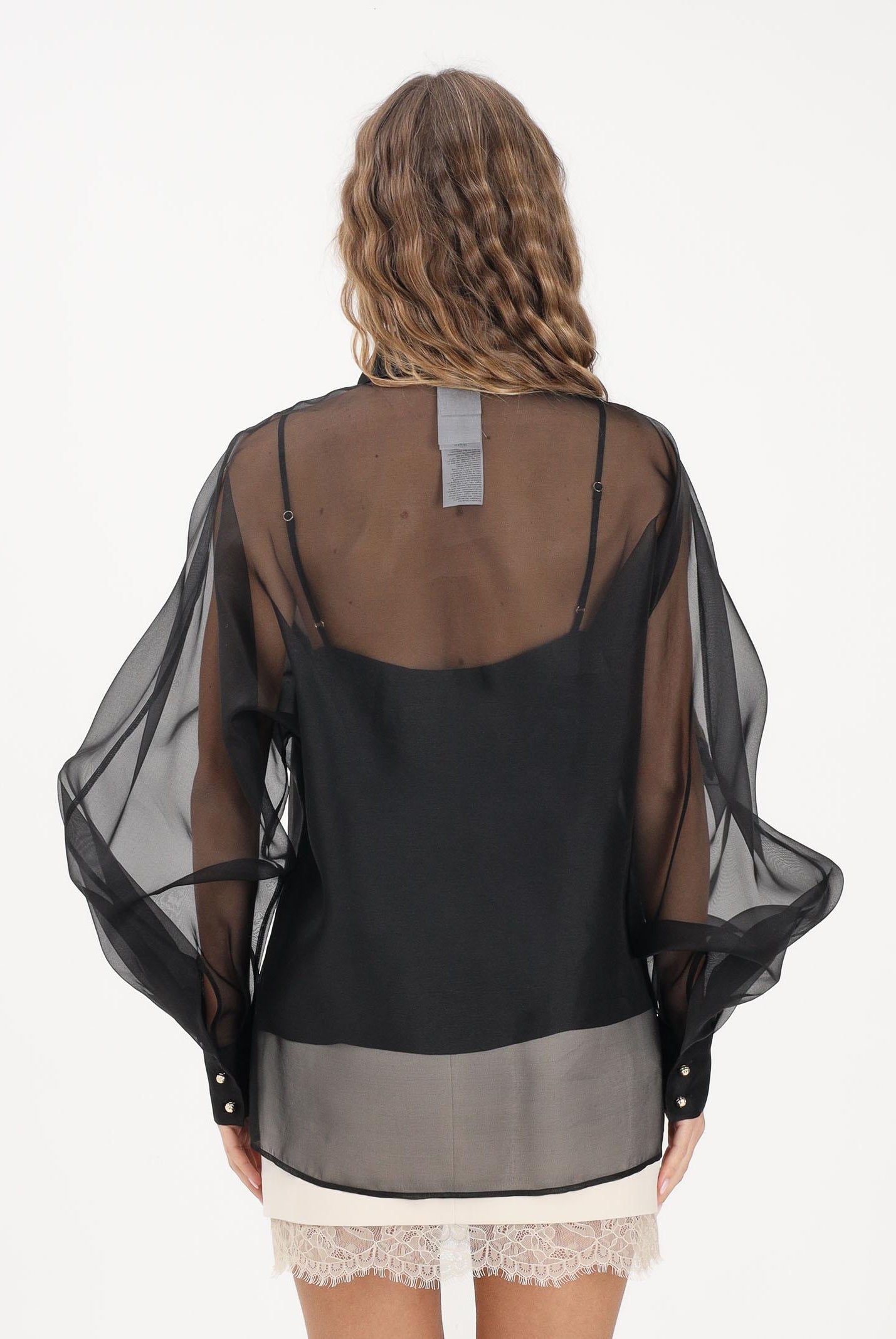MAX MARA Camicia a manica lunga nera da donna con ricamo floreale 2616261014600 002 MAX MARA