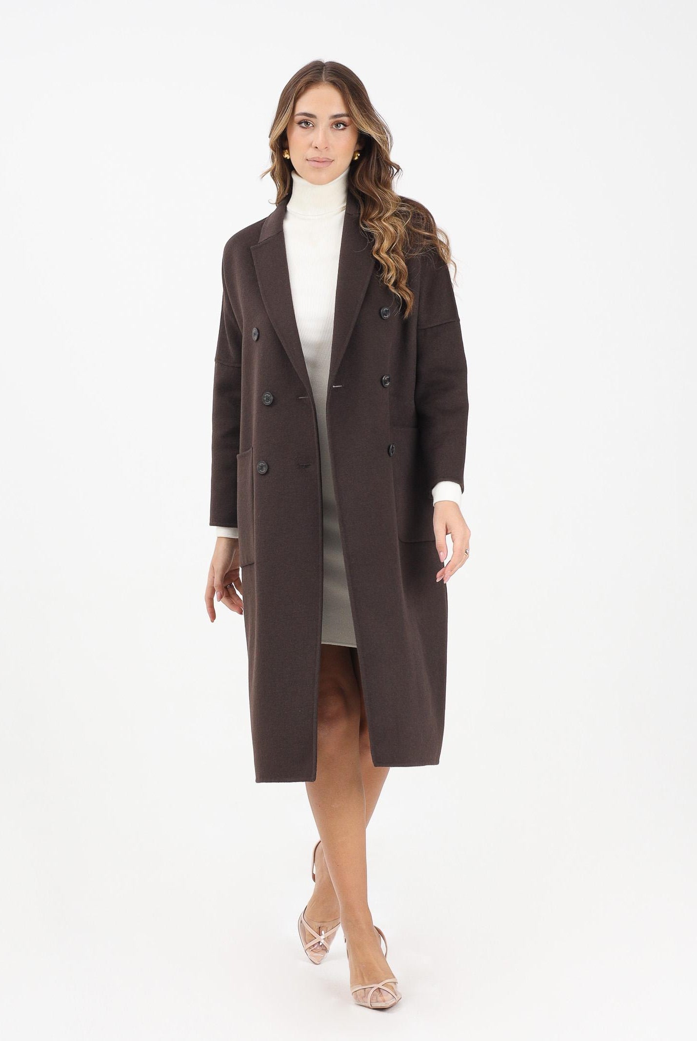 VICOLO Cappotto lungo marrone da donna TF0001 FU69 VICOLO