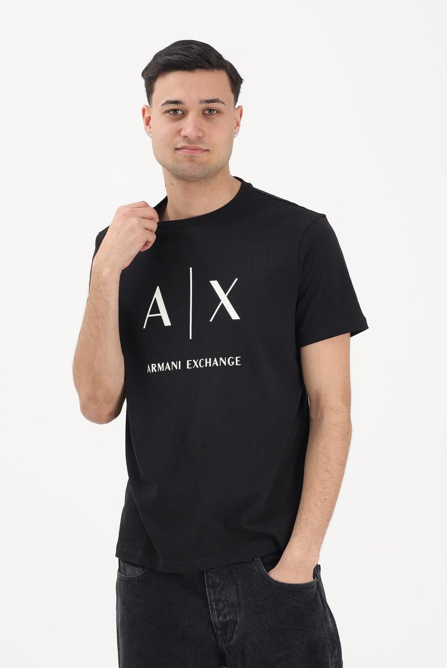ARMANI EXCHANGE T-shirt a manica corta nera da uomo con logo XM002683AF10356 UC001 ARMANI EXCHANGE