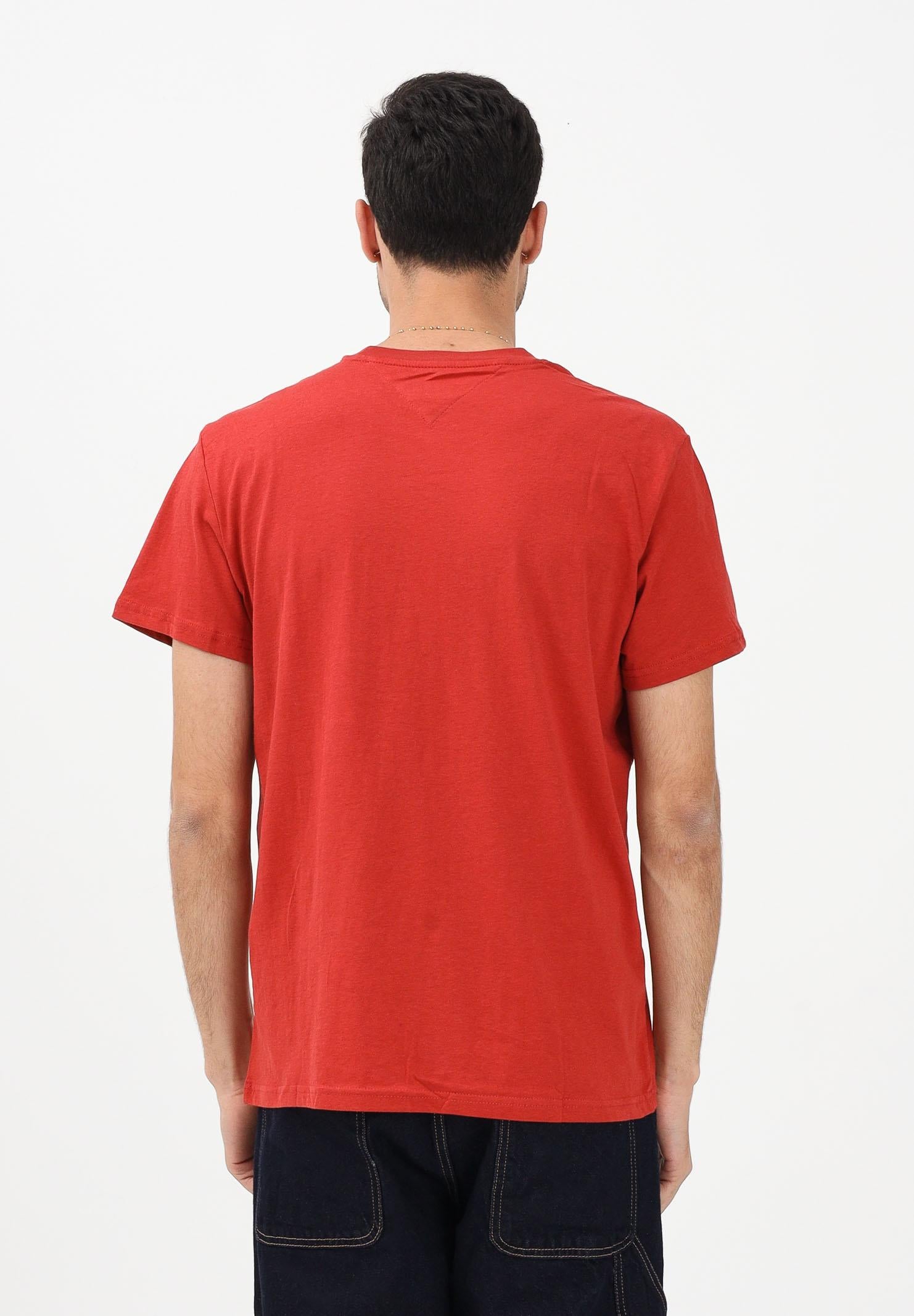 TOMMY JEANS T-shirt a manica corta terracotta da uomo con logo DM0DM21780 XL0 TOMMY JEANS