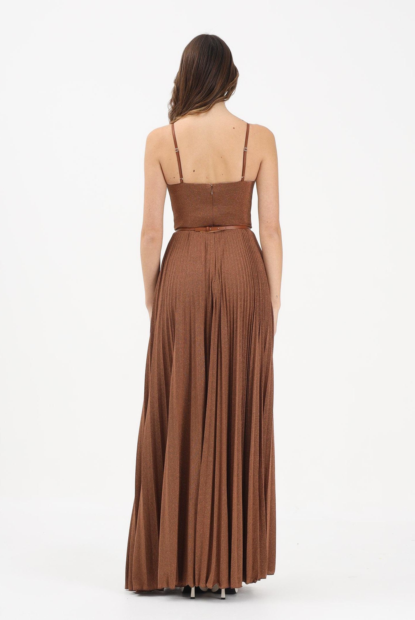 ELISABETTA FRANCHI Abito lungo cuoio da donna in jersey lamé ABR1661E2 600 ELISABETTA FRANCHI