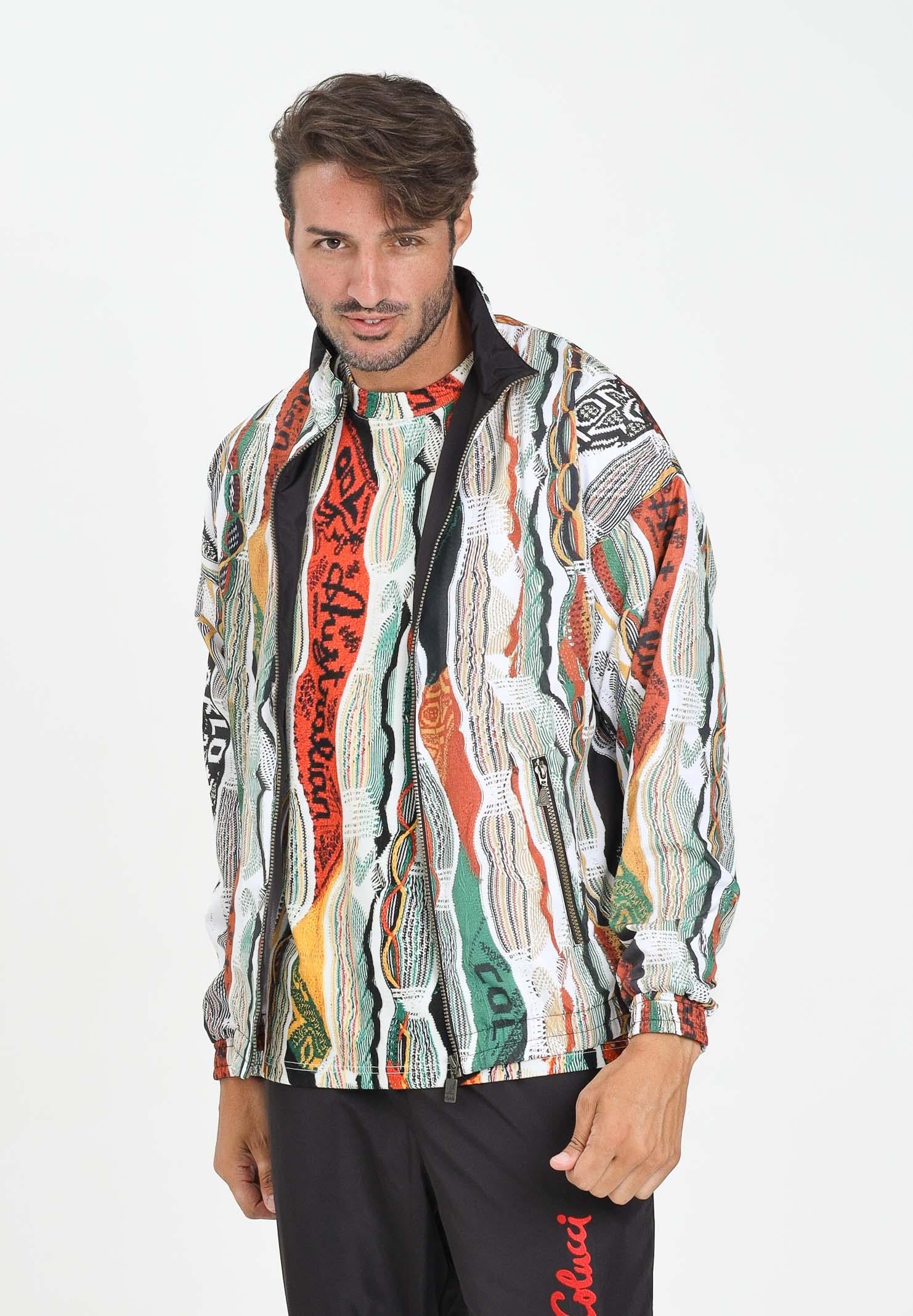 AUSTRALIAN Giacca a vento Knit Effect Printed bianca da uomo in collab con Carlo Colucci ACUGC0001 002 AUSTRALIAN