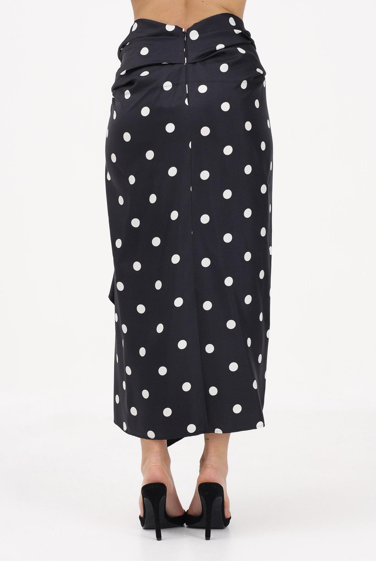 SPORTMAX Gonna midi SPXGENTILE nera da donna con stampa a pois 2612101012600 003 SPORTMAX