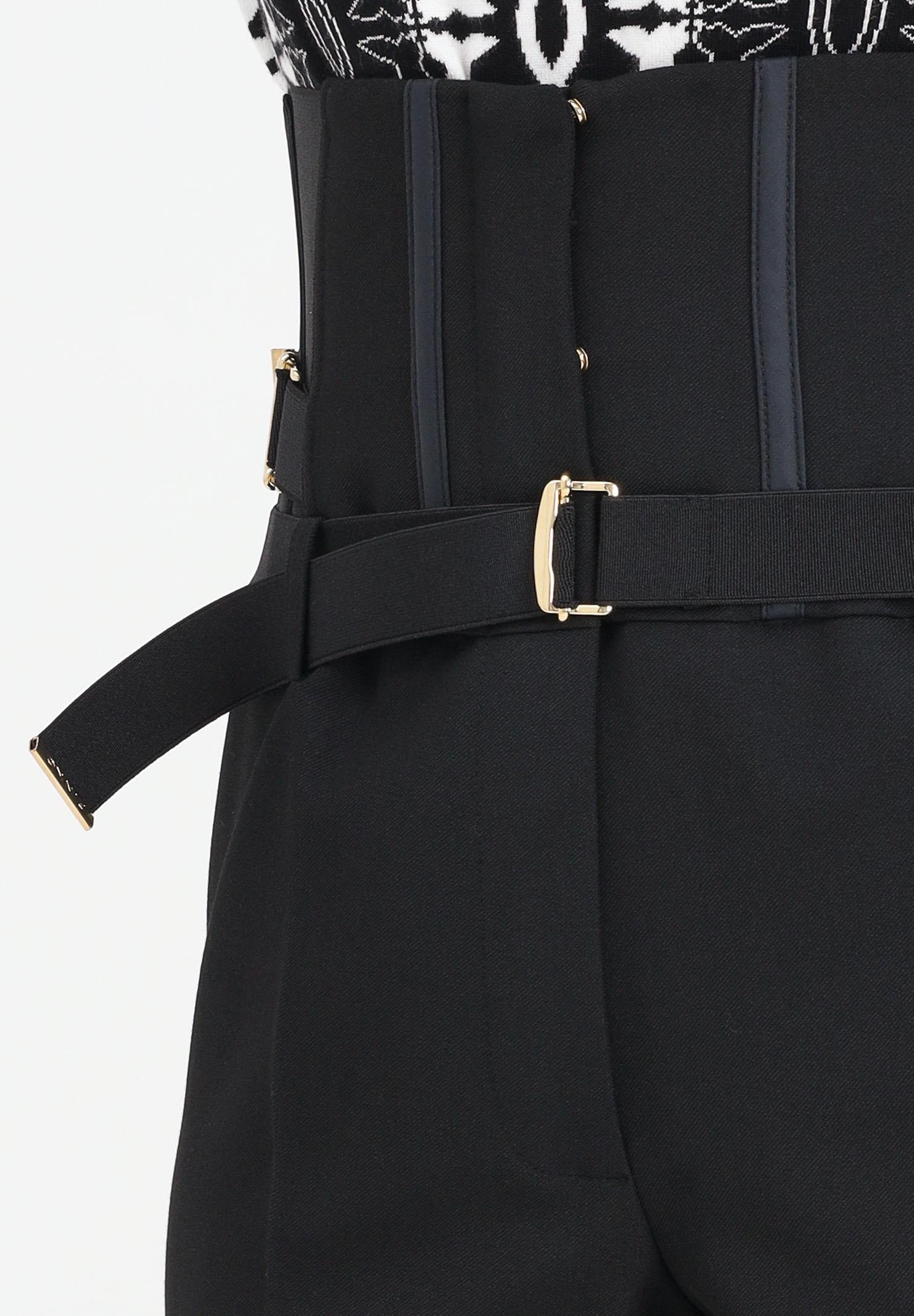 PINKO Pantalone elegante nero da donna con dettaglio bustier 105654A2QV Z99 PINKO