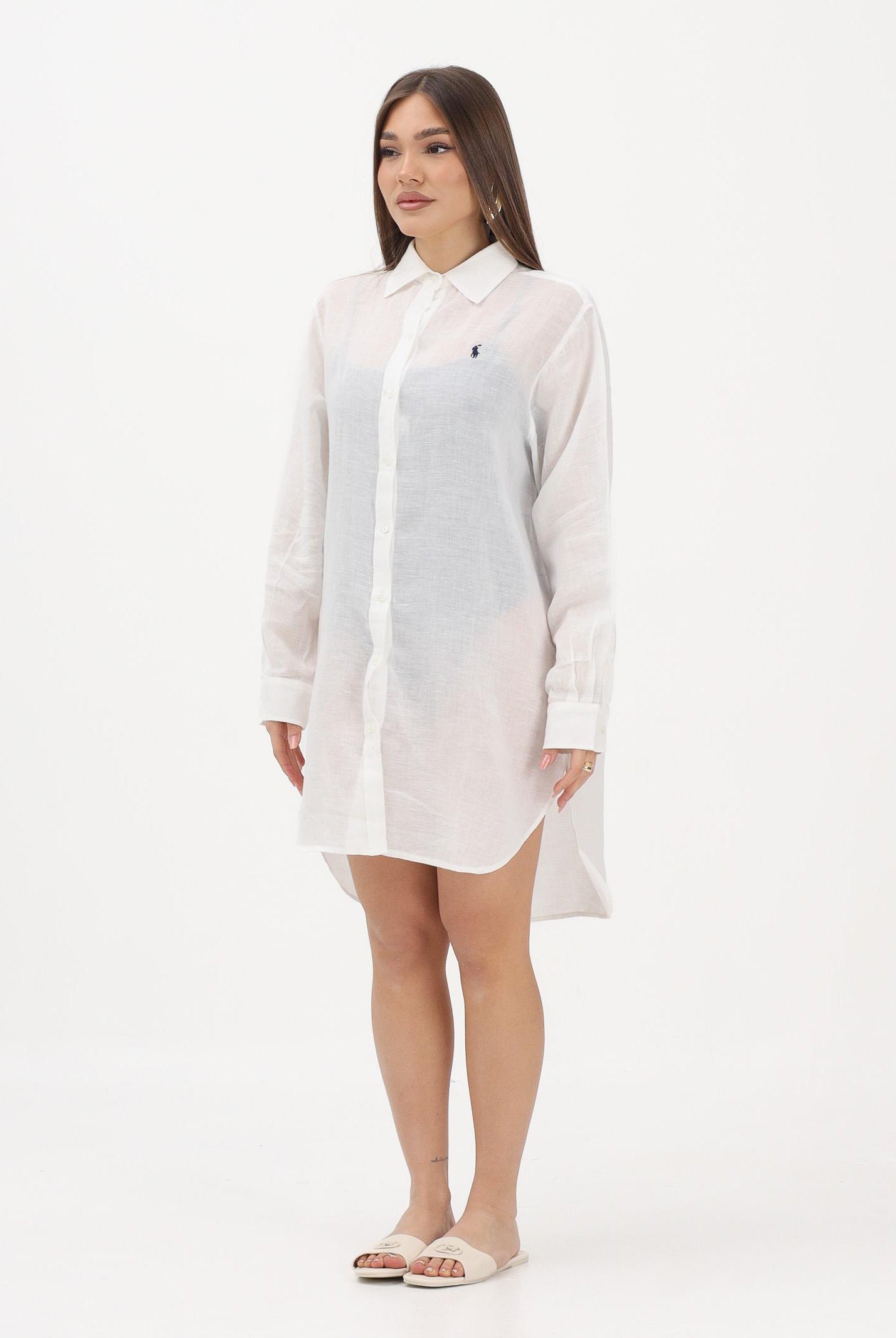 RALPH LAUREN Abito chemisier bianco da donna 21564377 CR RALPH LAUREN