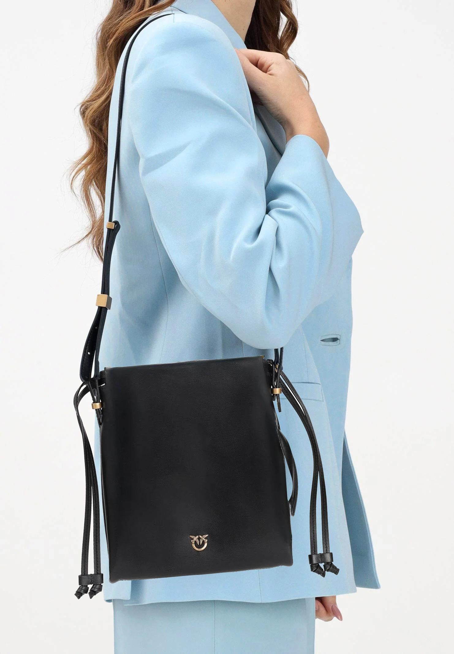 PINKO Borsa a tracolla Mini Slouchy Bag nera da donna 105362A0QO Z99Q PINKO
