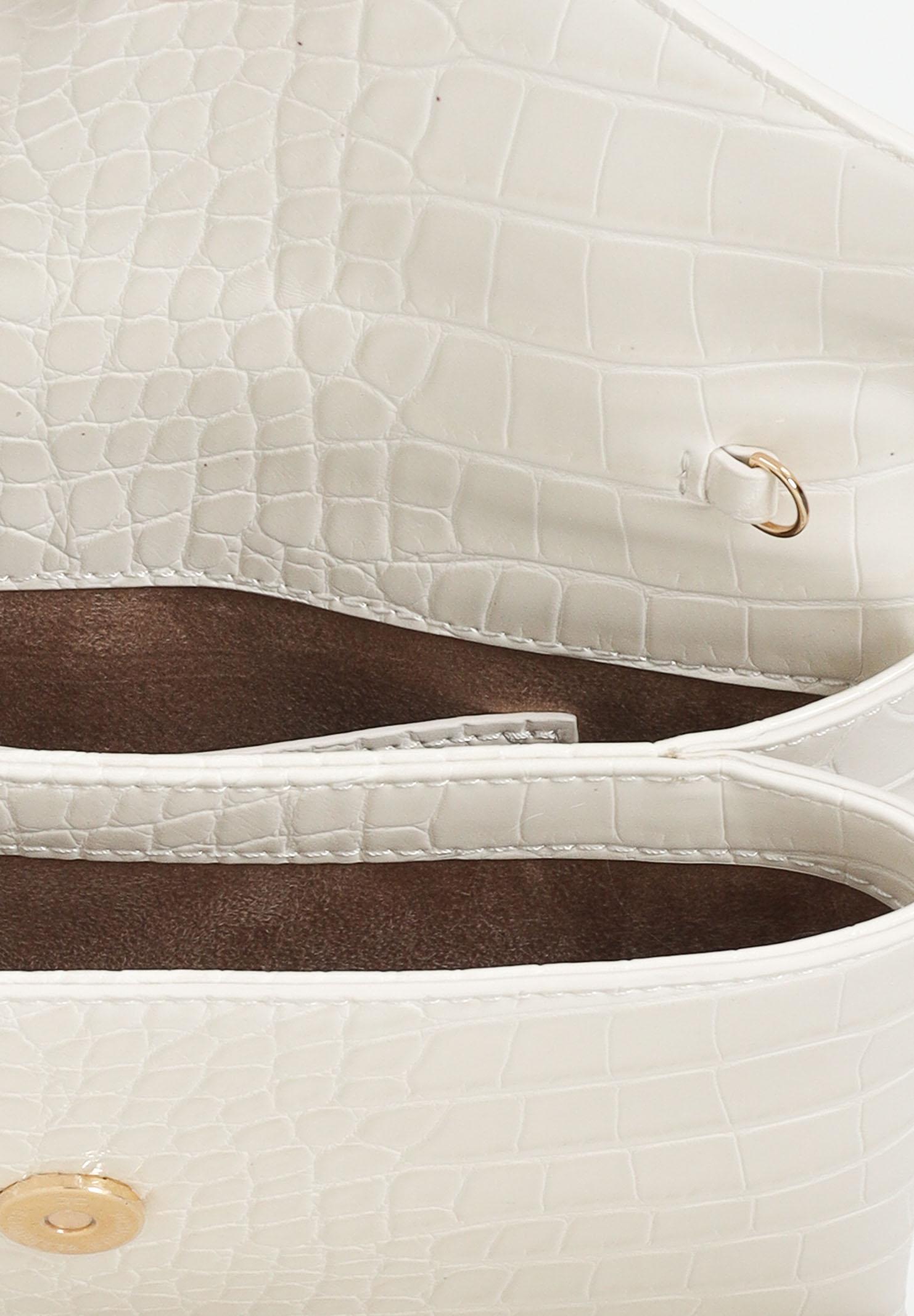 ELISABETTA FRANCHI Pochette bianco latte da donna con logo e nappina BS56A57E2 DZ9 ELISABETTA FRANCHI