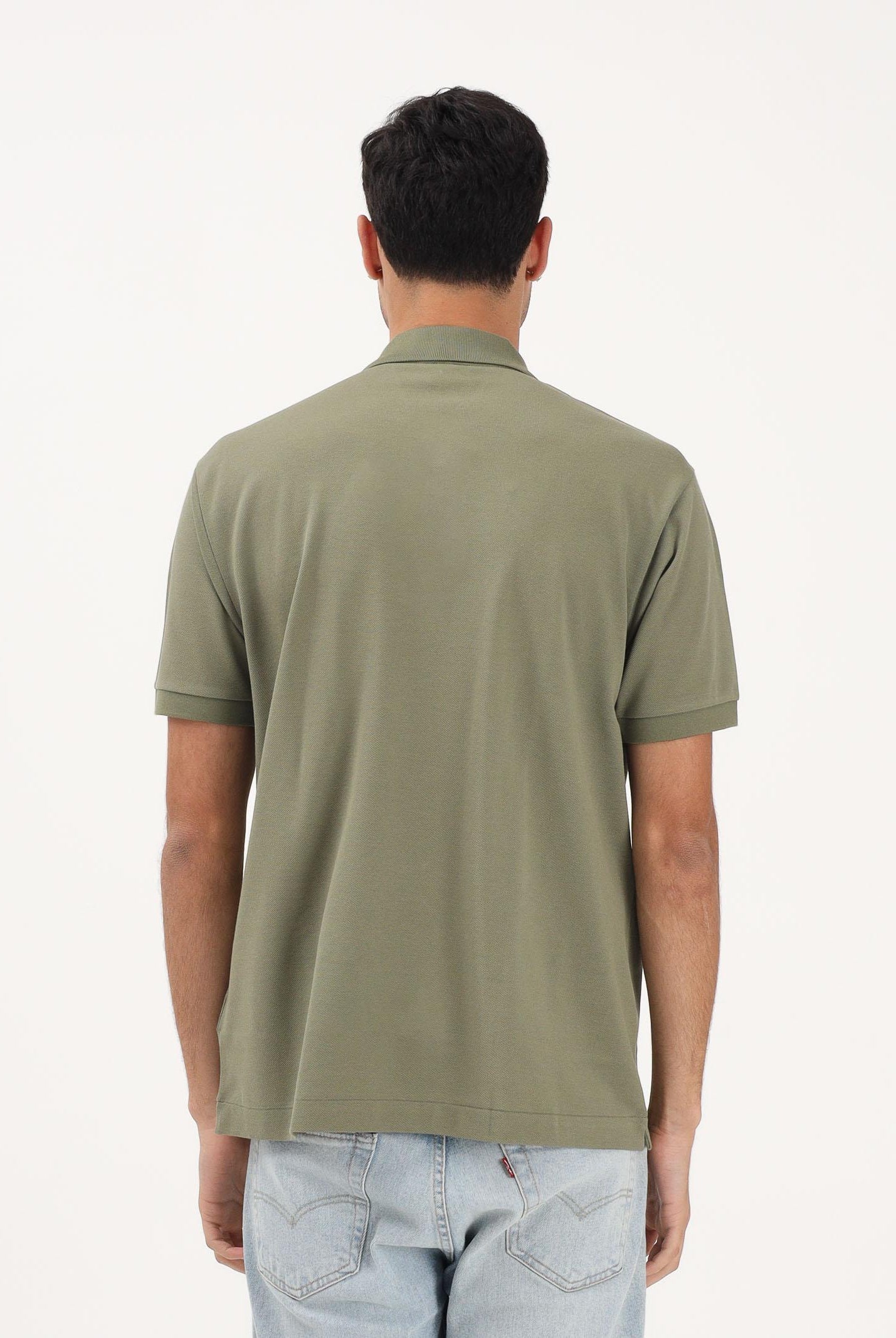 LACOSTE Polo a manica corta verde mimetico per uomo e donna con patch logo coccodirllo 1212 BMY LACOSTE