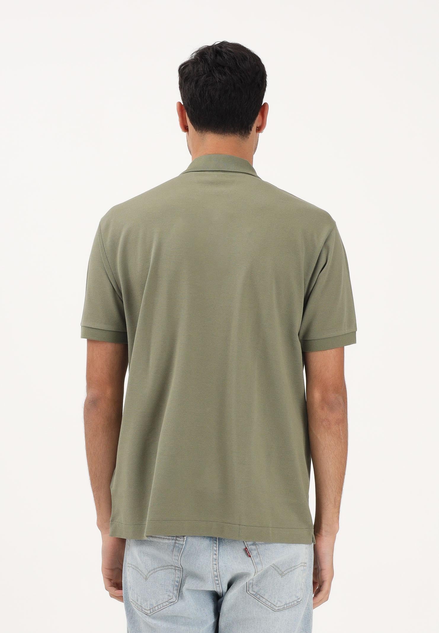 LACOSTE Polo a manica corta verde mimetico per uomo e donna con patch logo coccodirllo 1212 BMY LACOSTE