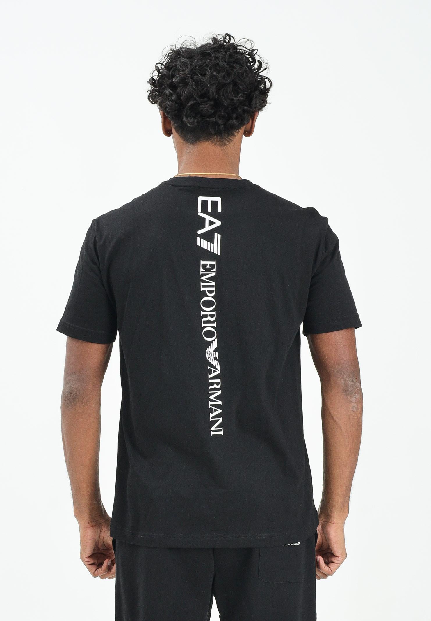 EA7 T-shirt a manica corta nera da uomo con stampa logo 7M000567AF10375 MC001 EA7