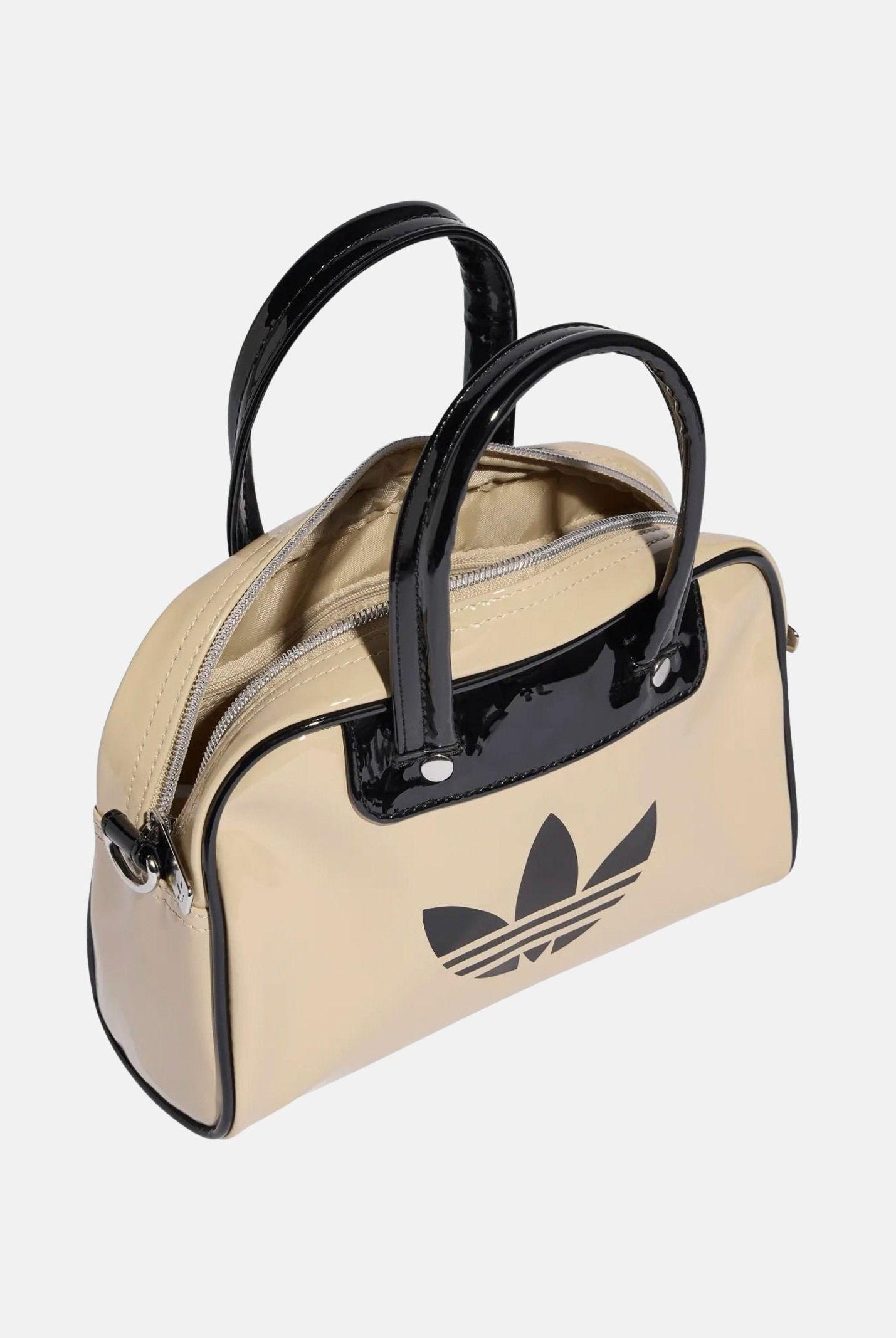 ADIDAS ORIGINALS Borsa a mano Adicolor Mini Bowling beige e nera da donna KD7841 . ADIDAS ORIGINALS