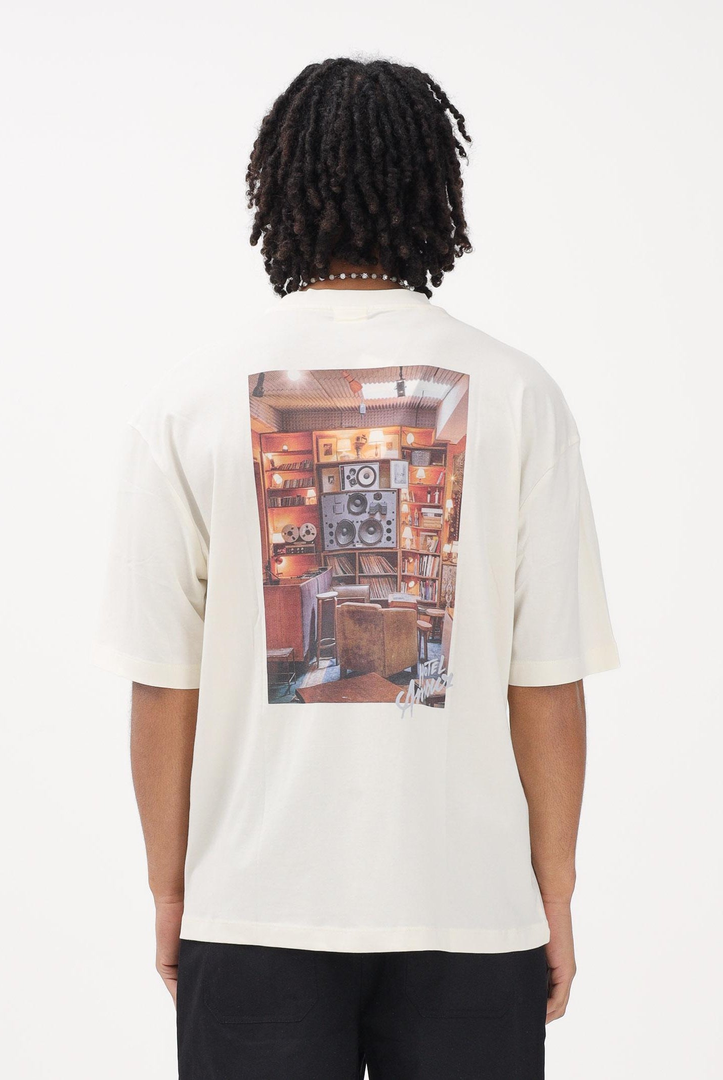 SELECTED HOMME T-shirt a manica corta panna da uomo con stampa sul retro 16101297 EG SELECTED HOMME