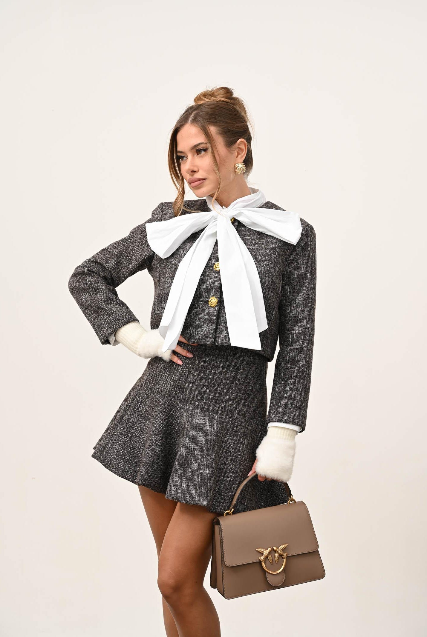 PINKO Giacca crop marrone da donna 105708A2QX ZM7 PINKO