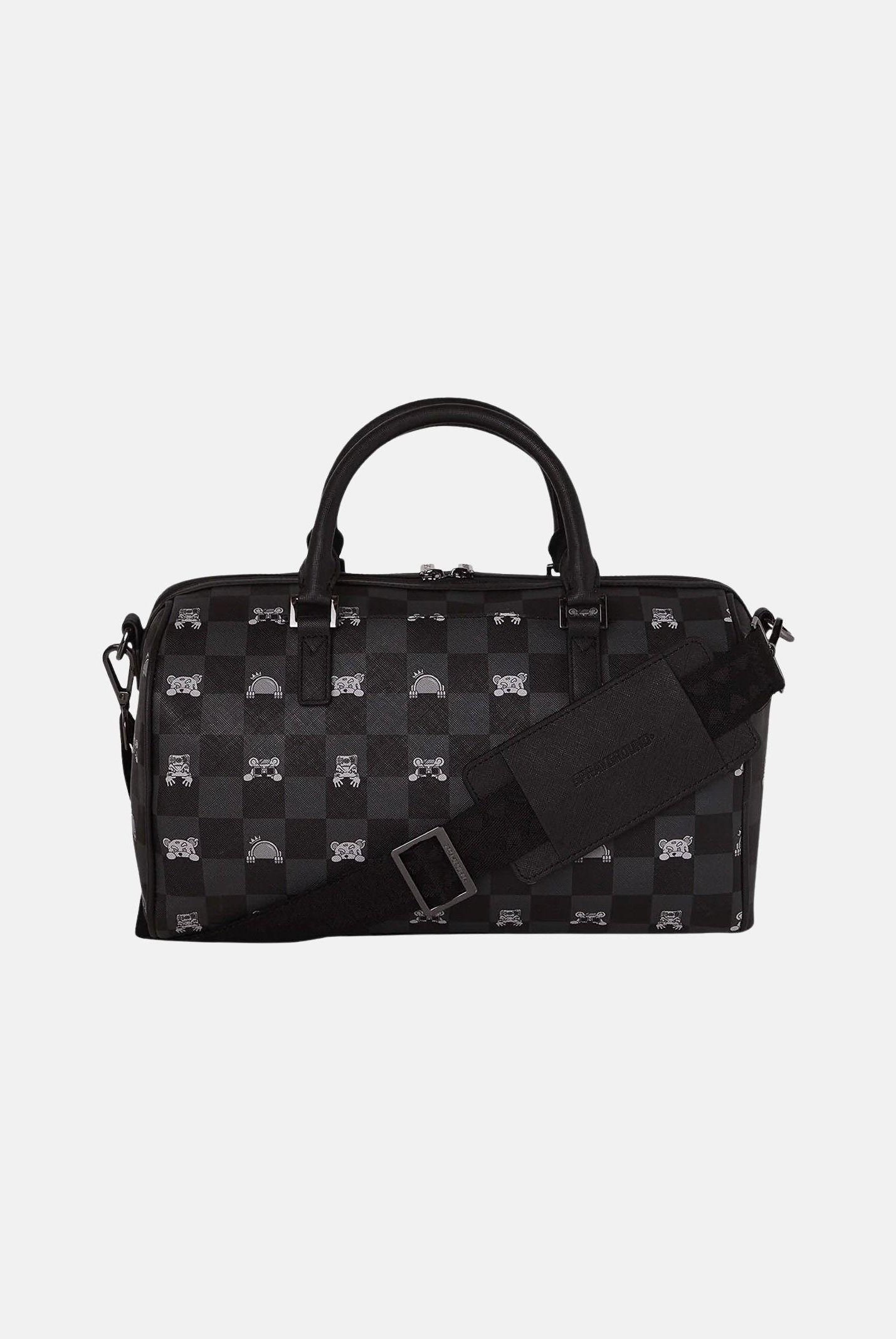 SPRAYGROUND Borsone GRAY PEEKING CHARACTER CHECK nero per uomo e donna 910D8911NSZ . SPRAYGROUND