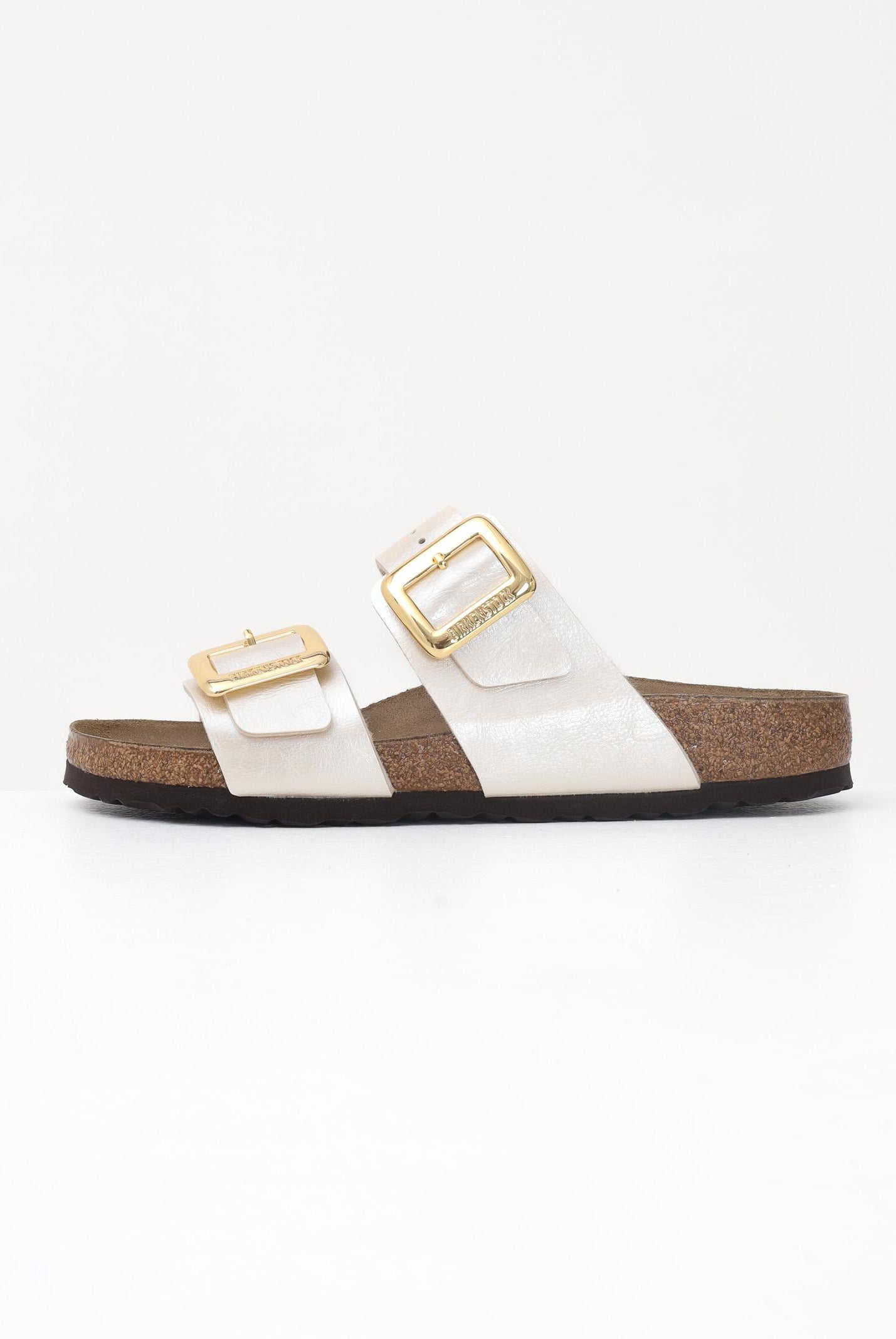 BIRKENSTOCK Ciabatte Sydney Cushion Buckle bianche da donna 1029492 . BIRKENSTOCK