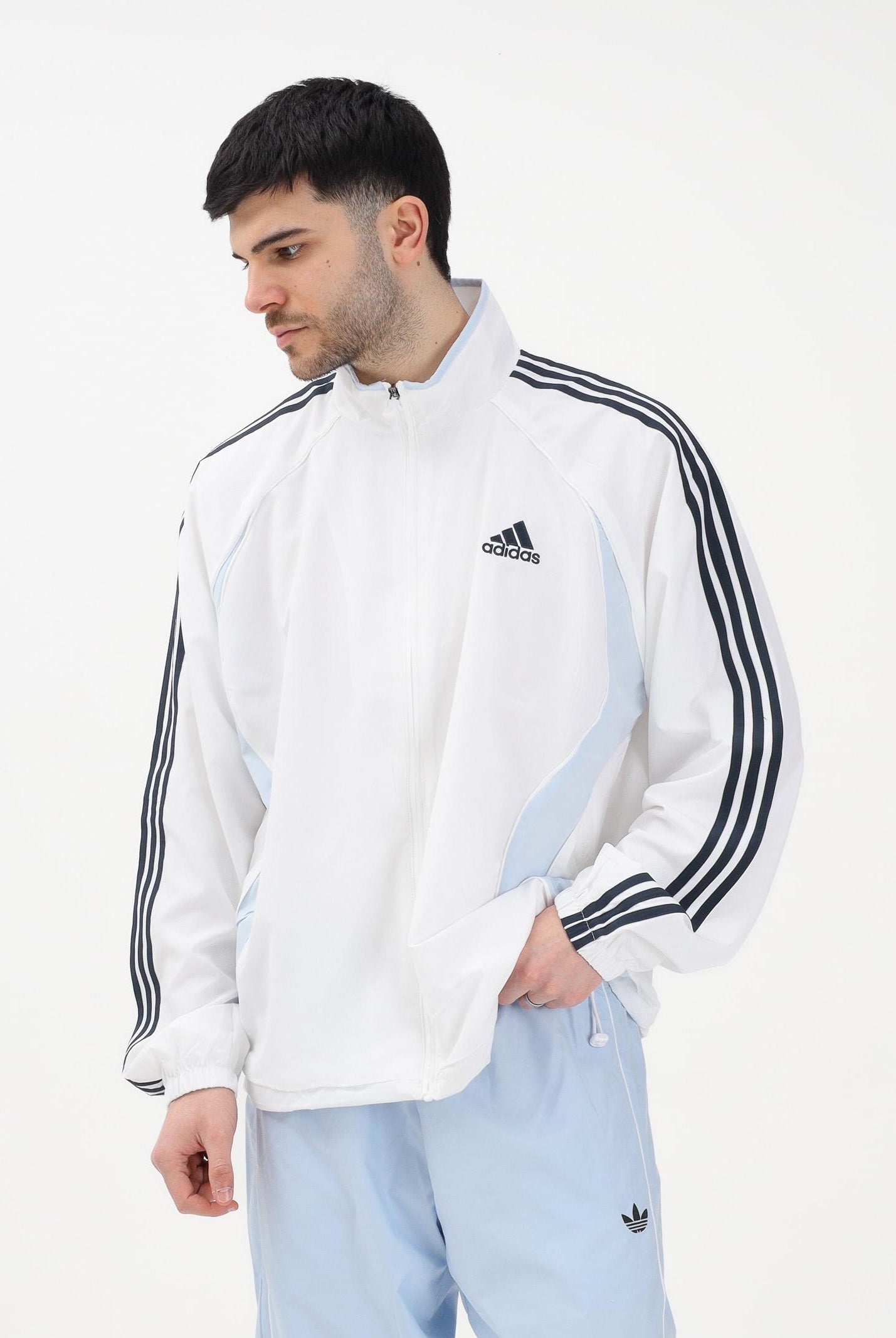 ADIDAS ORIGINALS Giacca a vento Teamgeist Adicolor bianca da uomo KD5857 . ADIDAS ORIGINALS