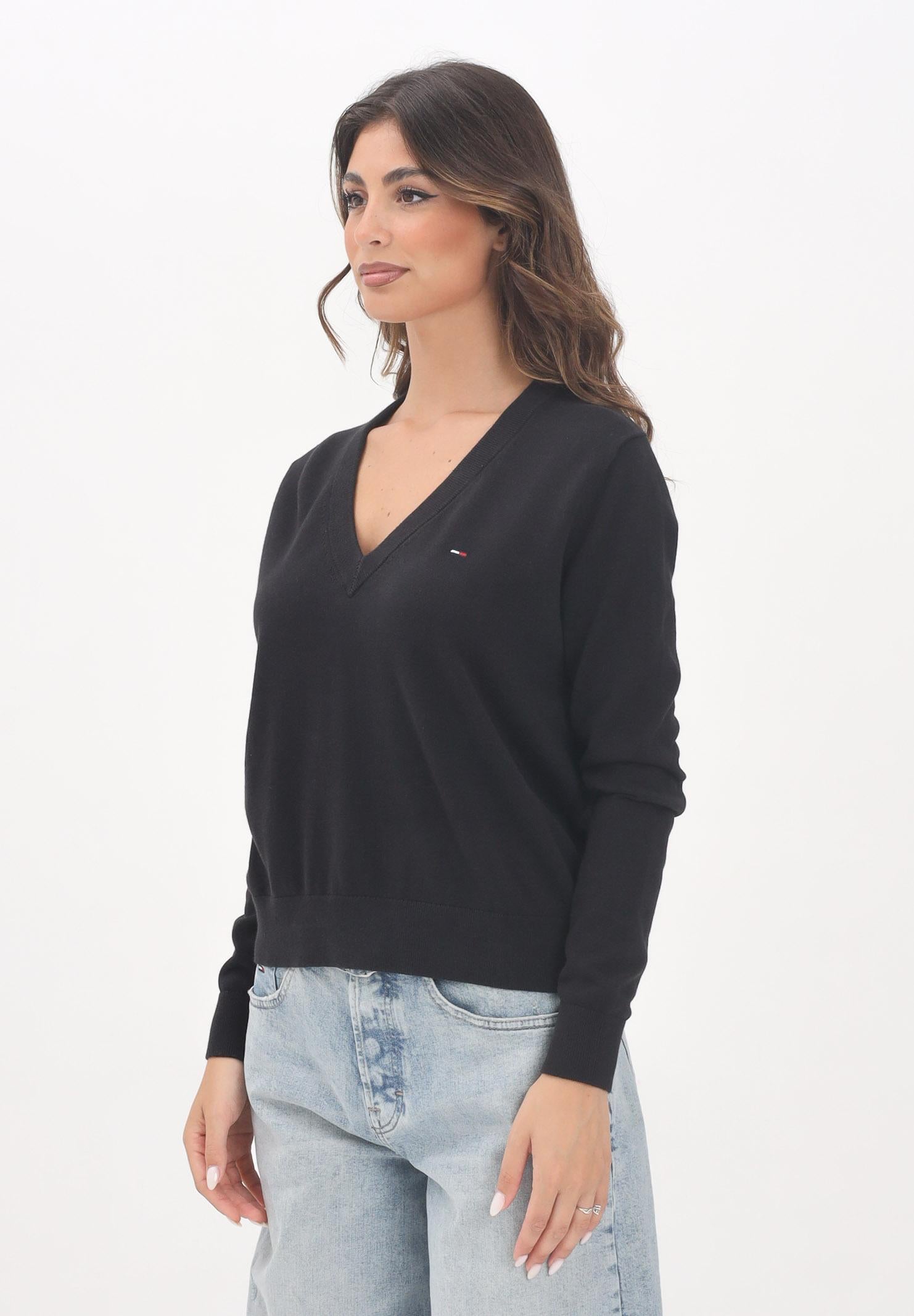 TOMMY JEANS Maglioncino nero da donna con logo DW0DW19888 BDS TOMMY JEANS
