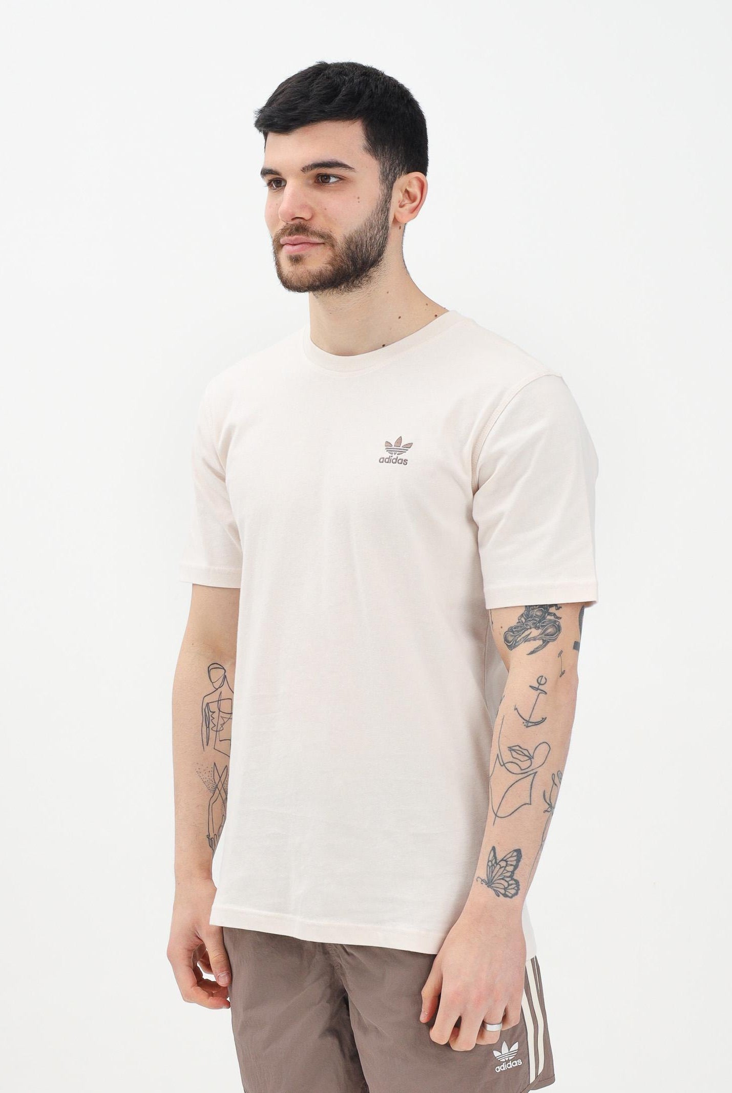 ADIDAS ORIGINALS T-shirt a manica corta Trefoil Essentials panna da uomo JC9991 ADIDAS ORIGINALS