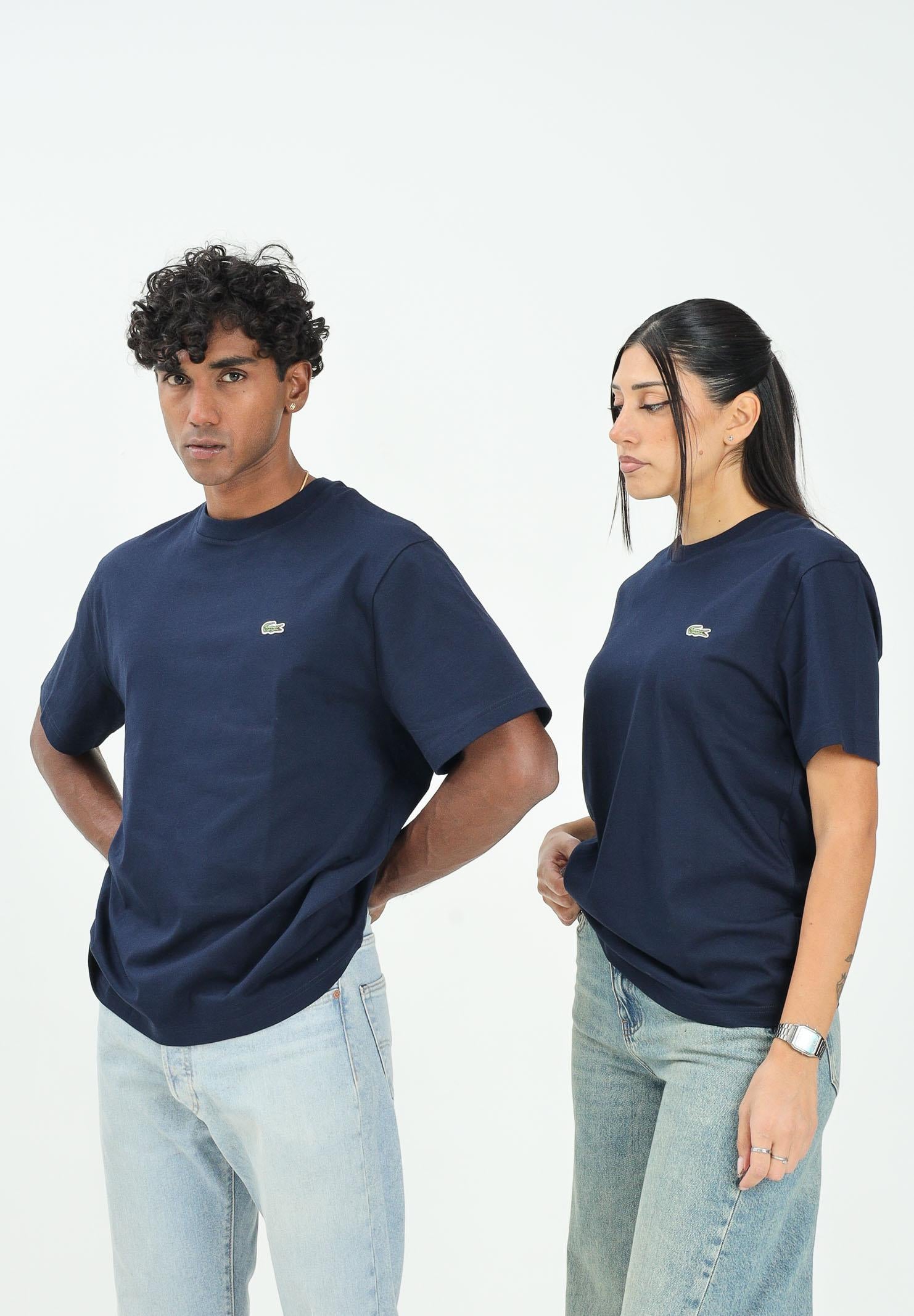 LACOSTE T-shirt a manica corta blu per uomo e donna TH7318 166 LACOSTE