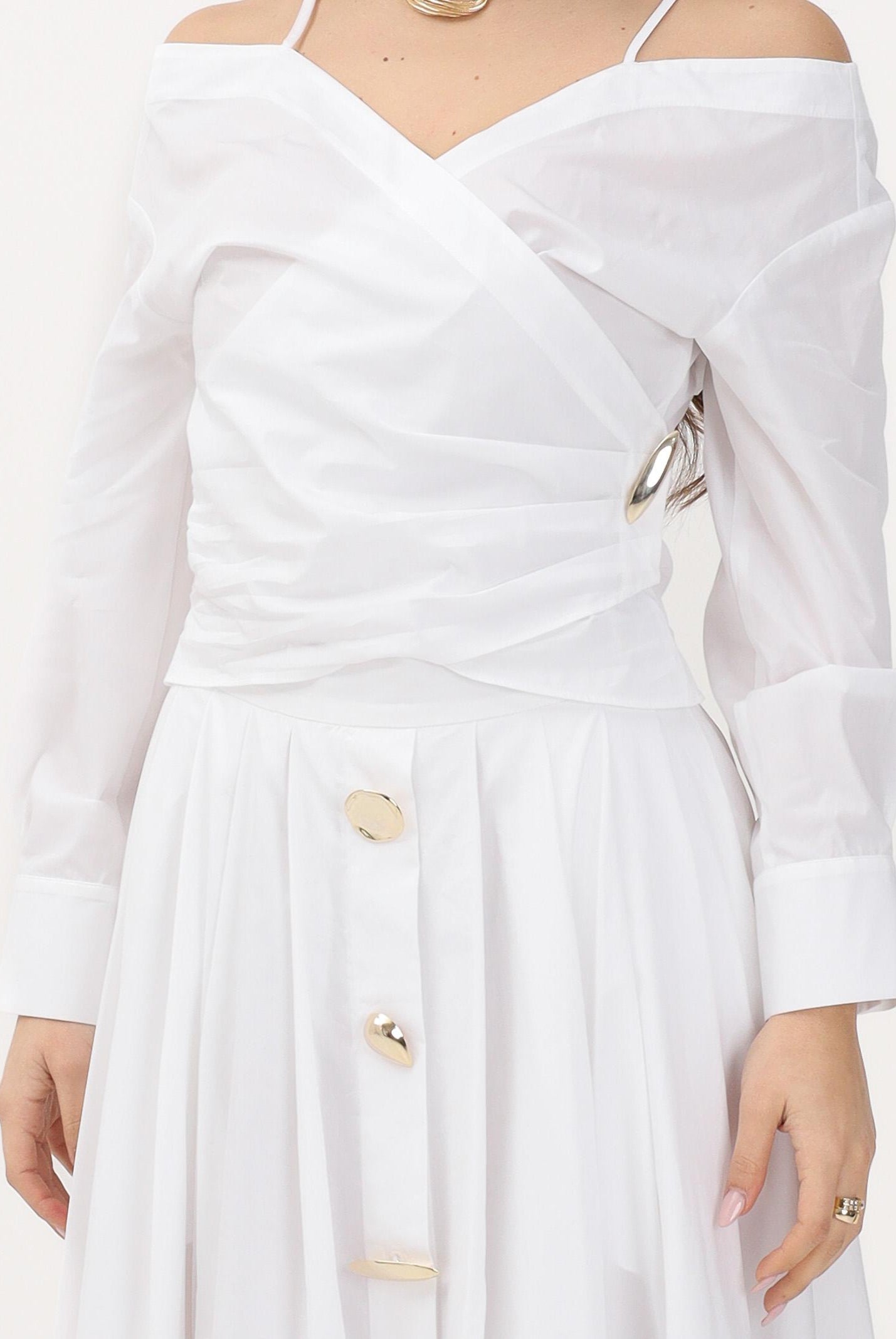 SIMONA CORSELLINI Blusa incrociata bianca da donna P26CPBLC0101 V0001 SIMONA CORSELLINI