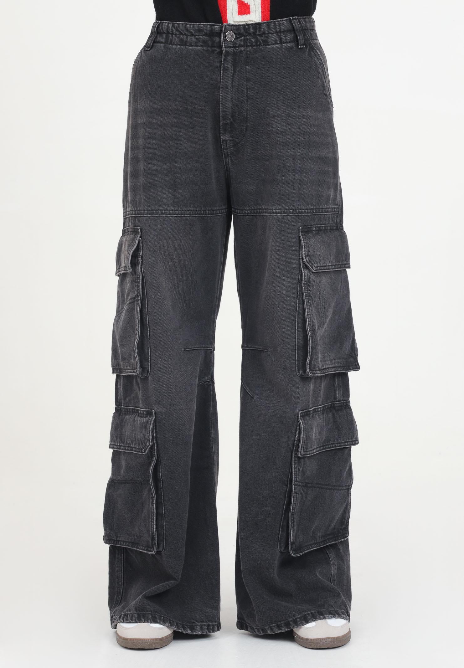 Jeans cargo nero per donna e bambina J01725KXBMM K02 DIESEL