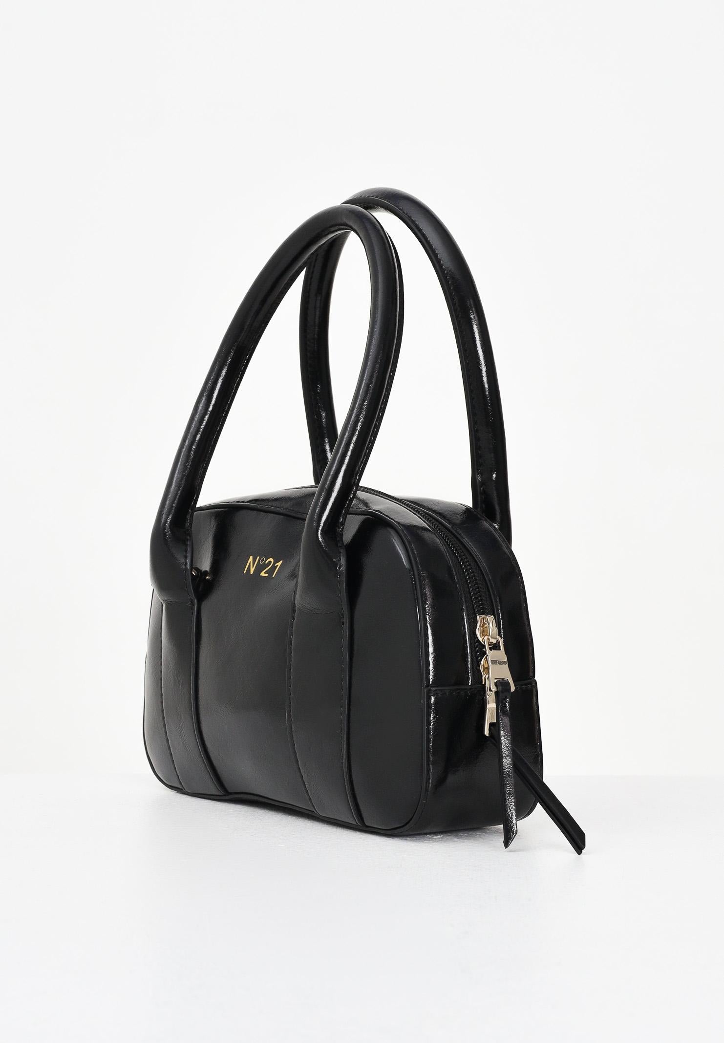 N21 Borsa a mano nera da donna realizzata in tessuto spalmato martellato con logo N°21 N21096N0246 0N900 N21
