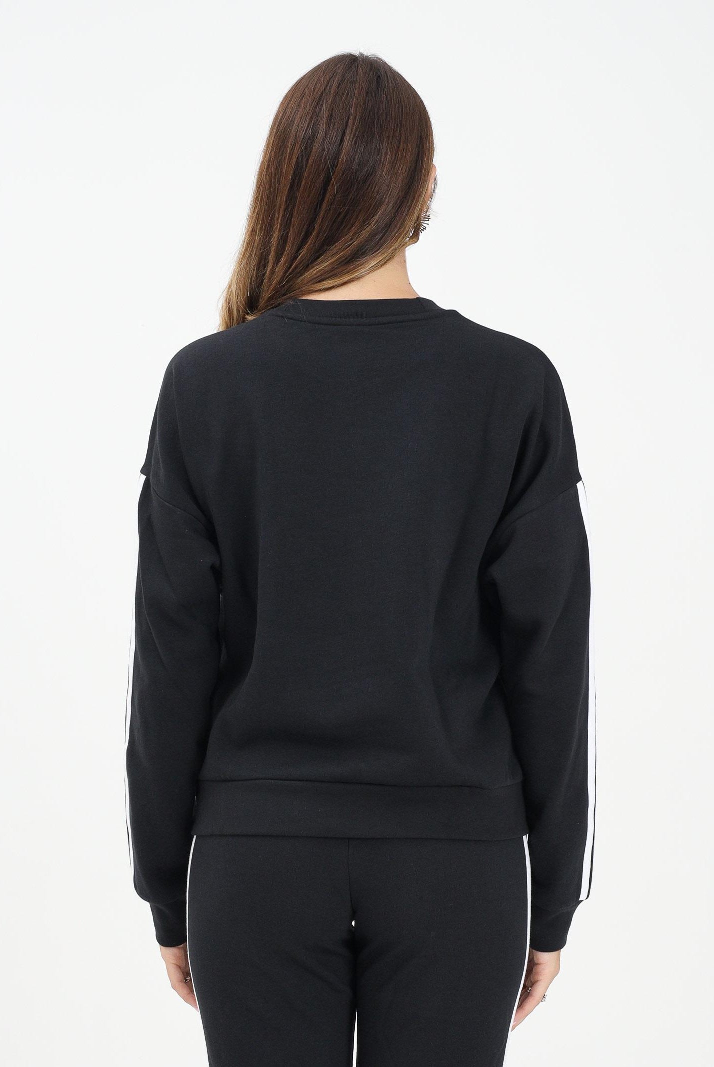 ADIDAS PERFORMANCE Felpa girocollo Essentials 3-Stripes Fleece nera da donna JE1298 . ADIDAS PERFORMANCE