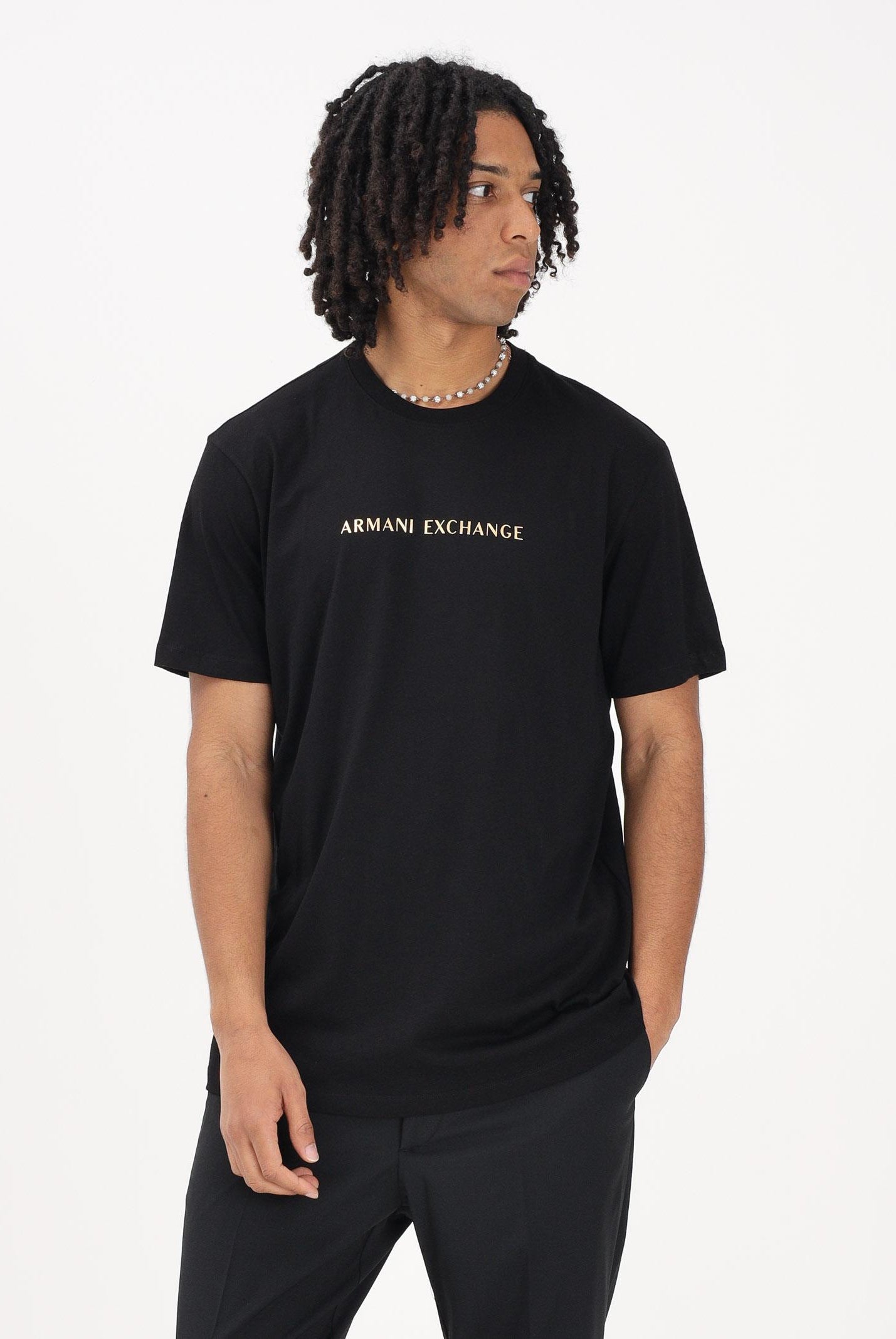 ARMANI EXCHANGE T-shirt a manica corta nera da uomo con logo XM002827AF12308 UC001 ARMANI EXCHANGE