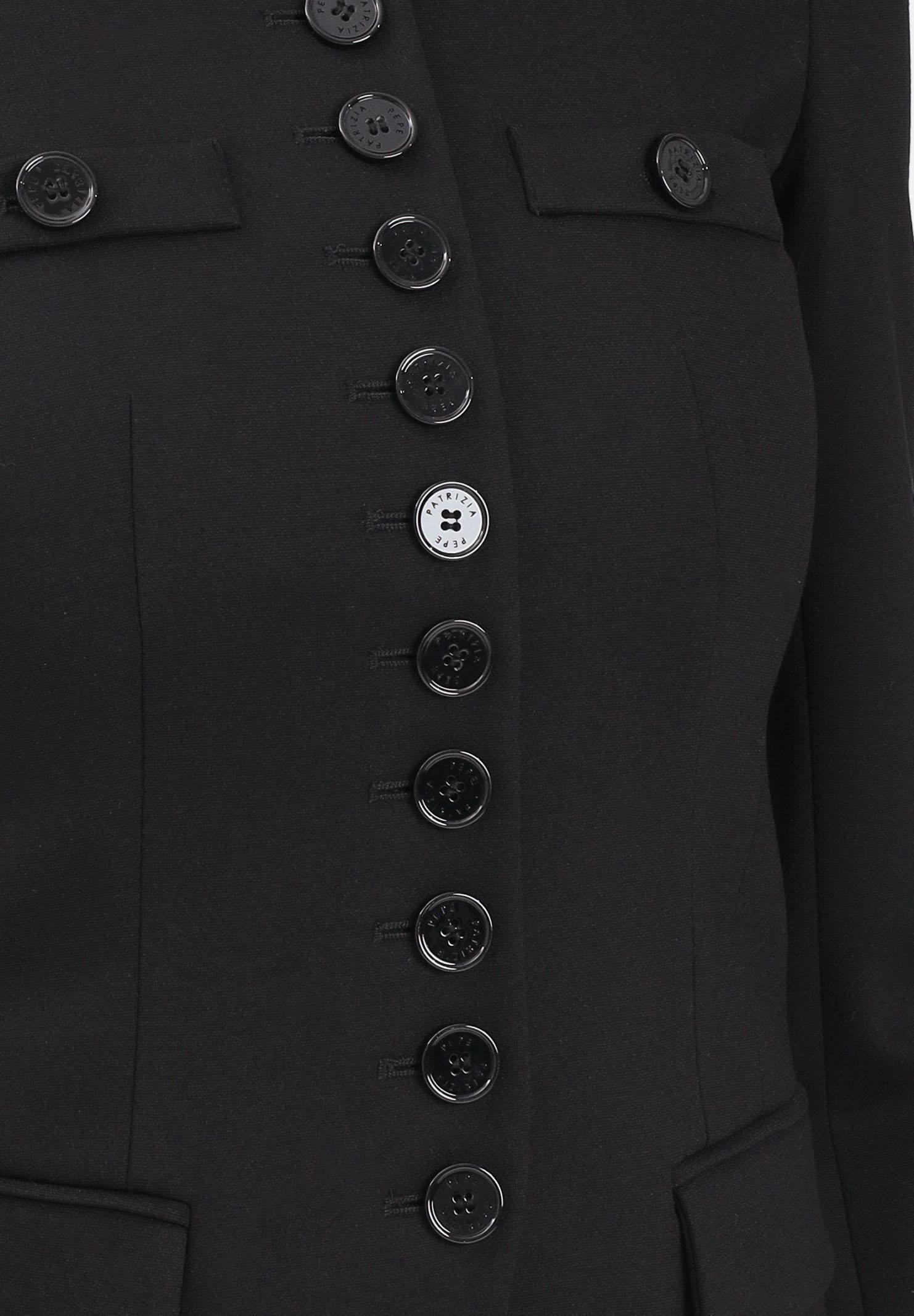 PATRIZIA PEPE Giacca officer Radical Rose nera da donna 8S0557A025 K103 PATRIZIA PEPE