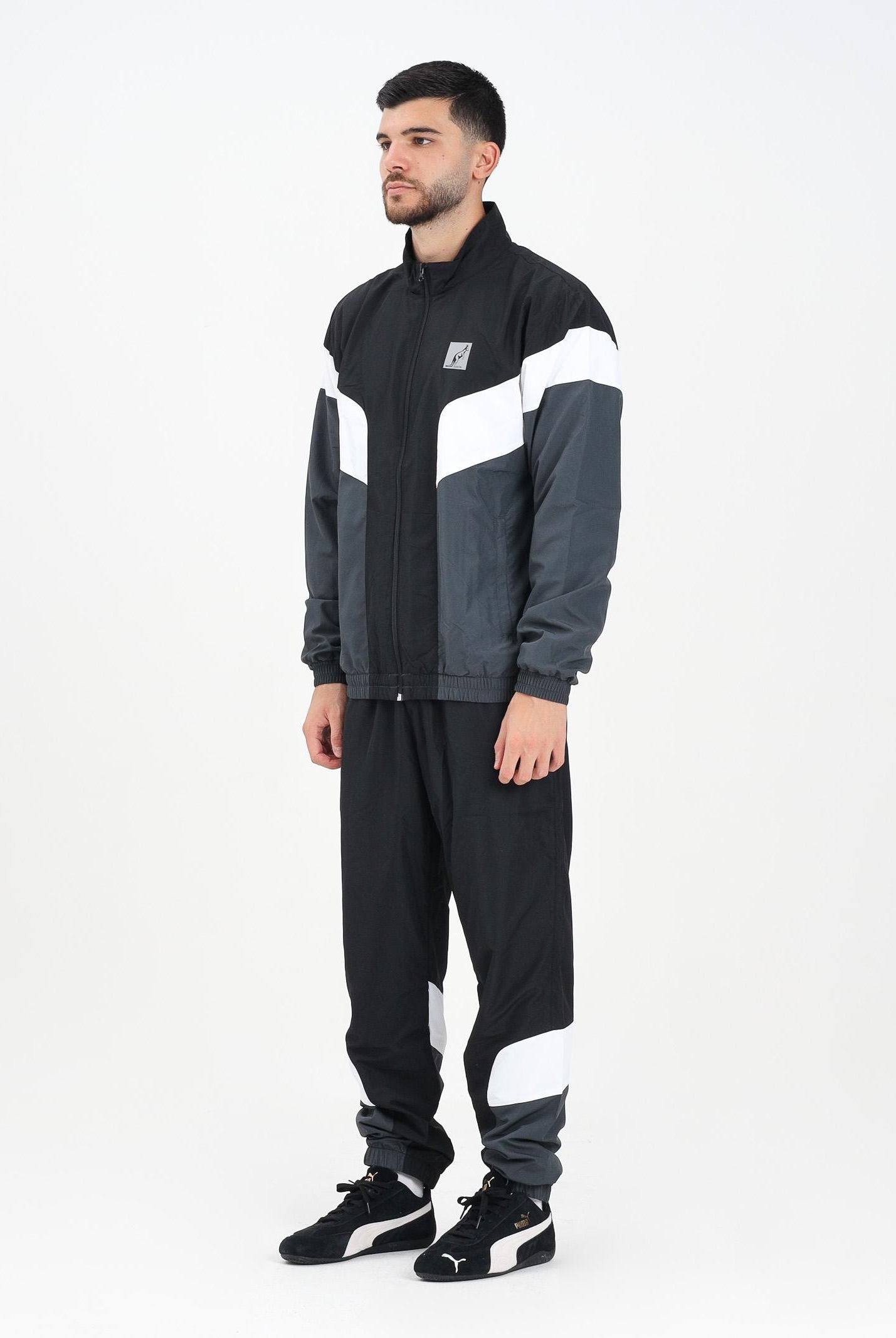 AUSTRALIAN Tuta nera da uomo con inserti a contrasto SWUTU0114 003 AUSTRALIAN