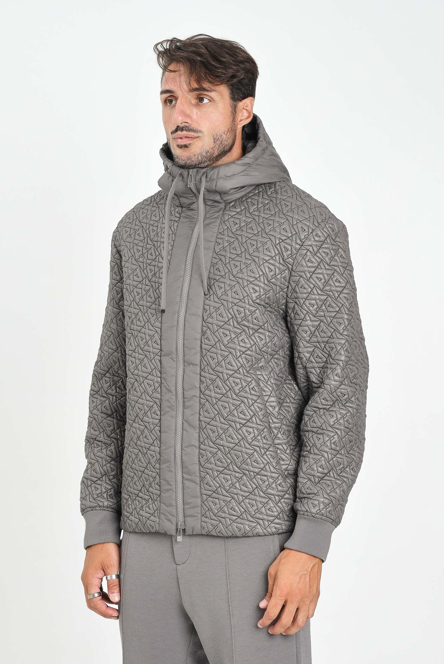 ARMANI EXCHANGE Piumino grigio da uomo con motivo logo XM001093AF16589 F8044 ARMANI EXCHANGE