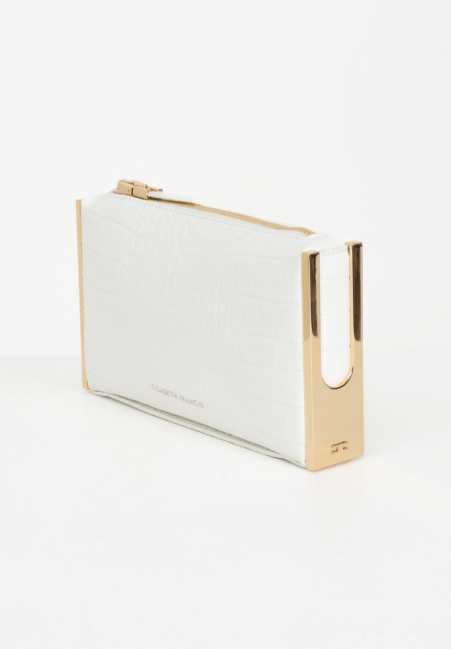 ELISABETTA FRANCHI Pochette avorio da donna con stampa cocco BS51A56E2 360 ELISABETTA FRANCHI