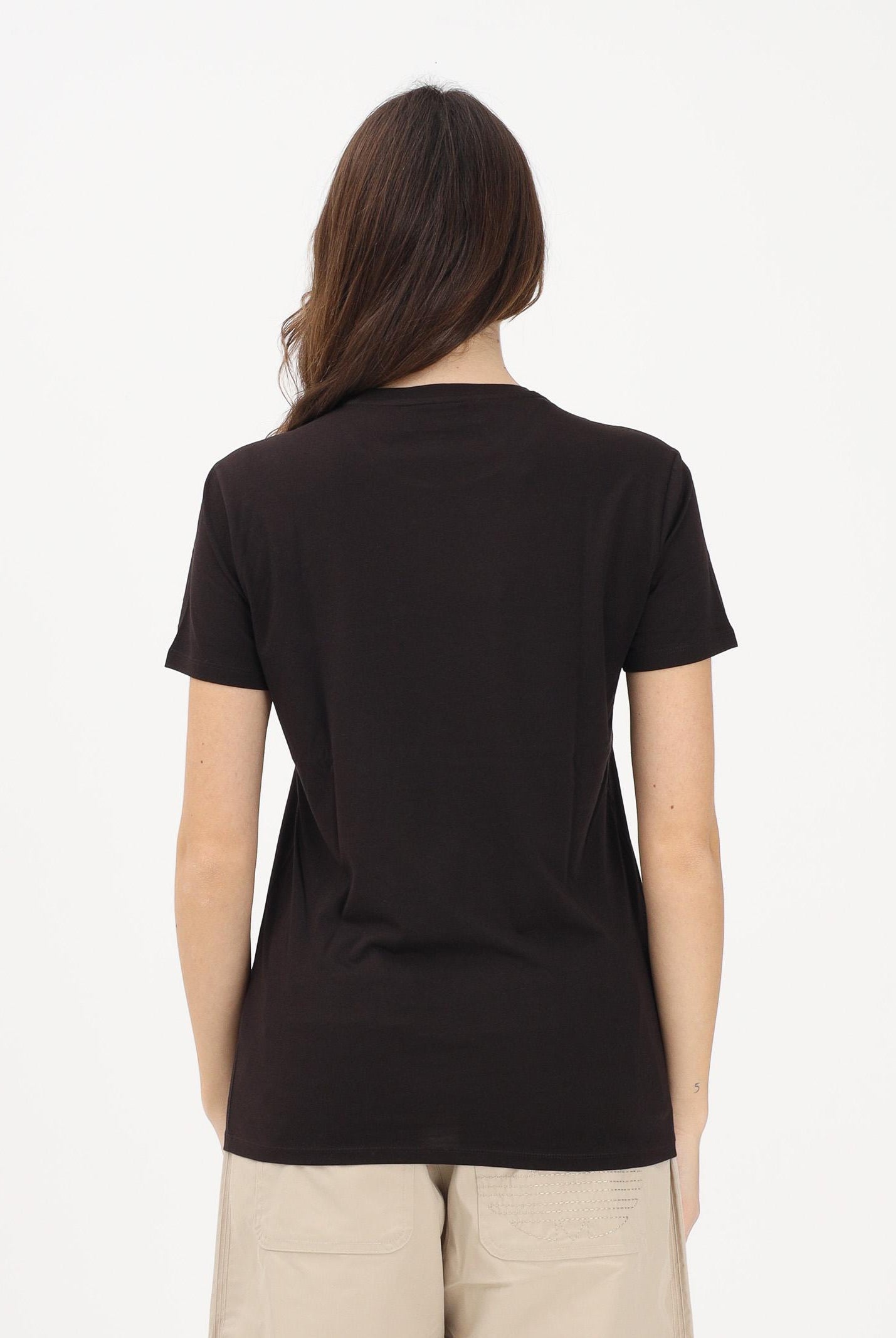 LACOSTE T-shirt a manica corta marrone per uomo e donna con patch logo TH6709 3LA LACOSTE