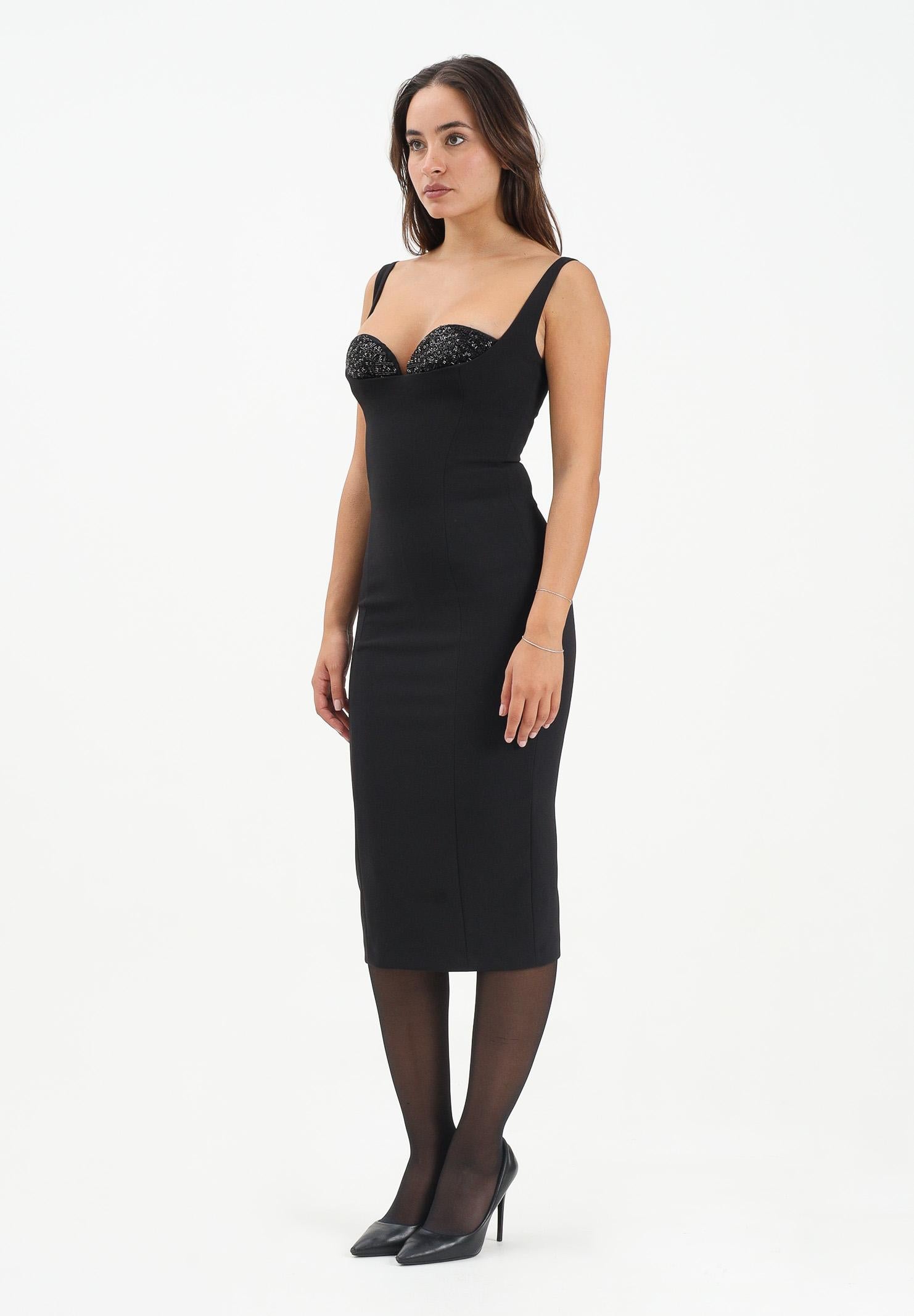 ELISABETTA FRANCHI Abito midi nero da donna con cristalli AB83557E2 110 ELISABETTA FRANCHI