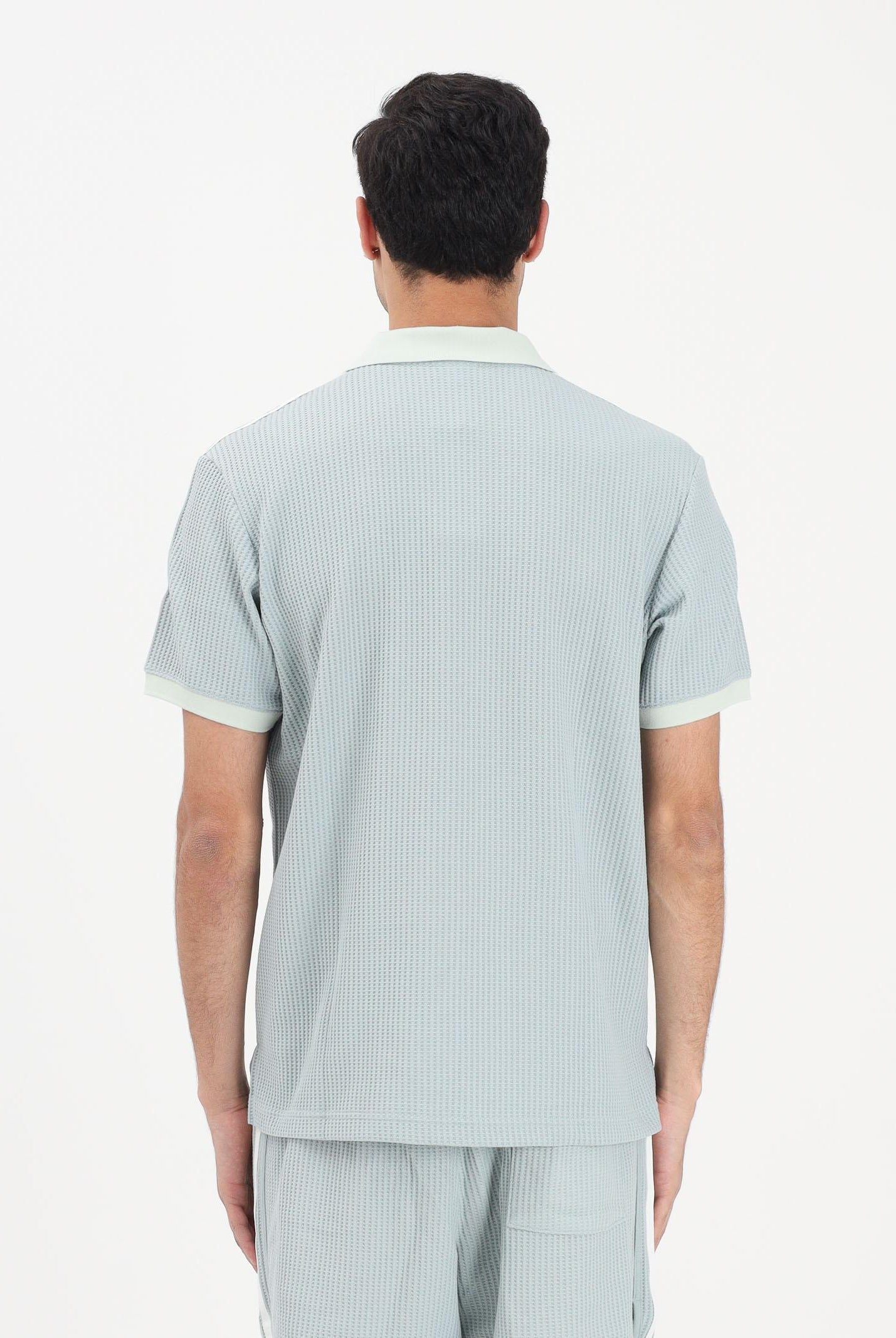 ADIDAS ORIGINALS Polo a manica corta WAFFLE KNIT salvia da uomo KX1231 . ADIDAS ORIGINALS