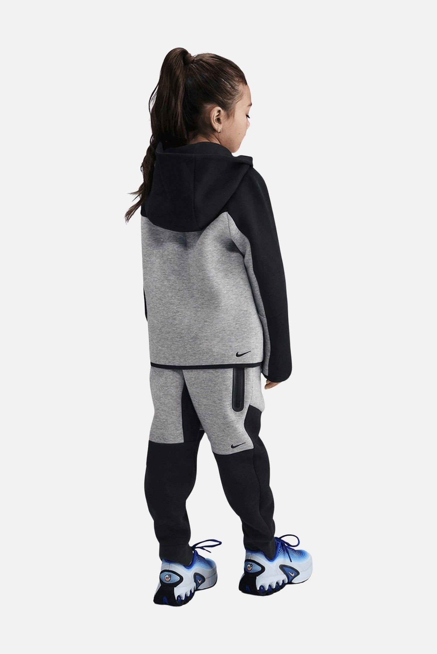 NIKE Tuta Tech Fleece nera e grigia per bambino e bambina 86M880 K90 NIKE