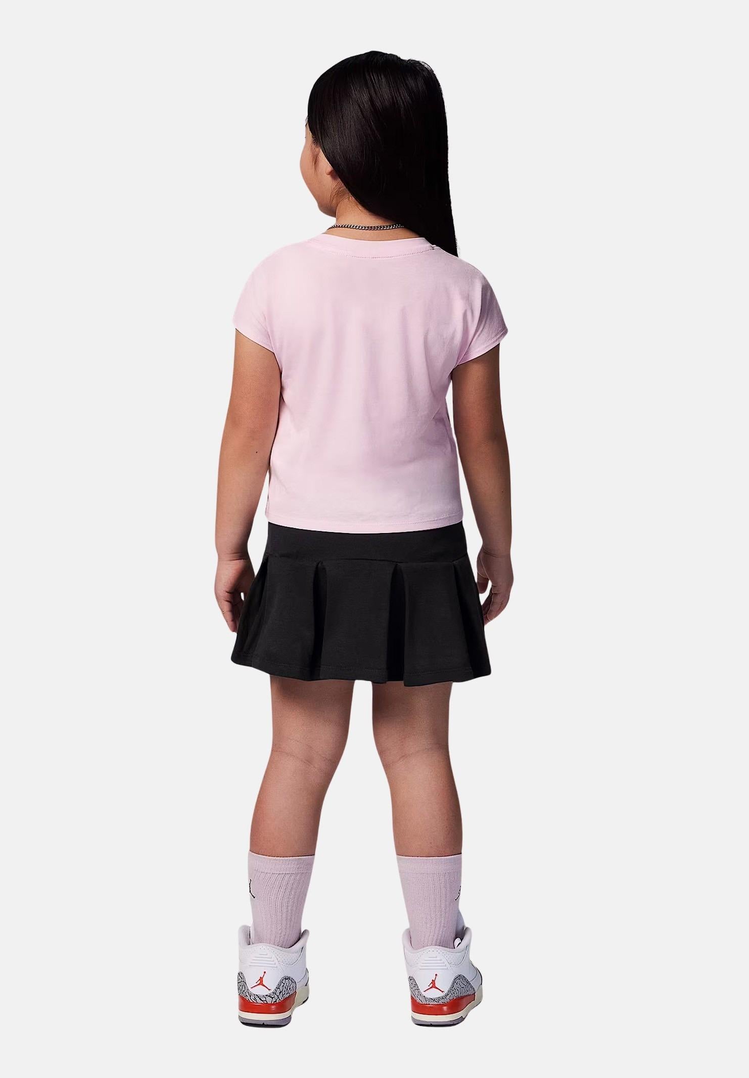 JORDAN Completino rosa e nero da bambina con stampa logo 35D974 G0T JORDAN