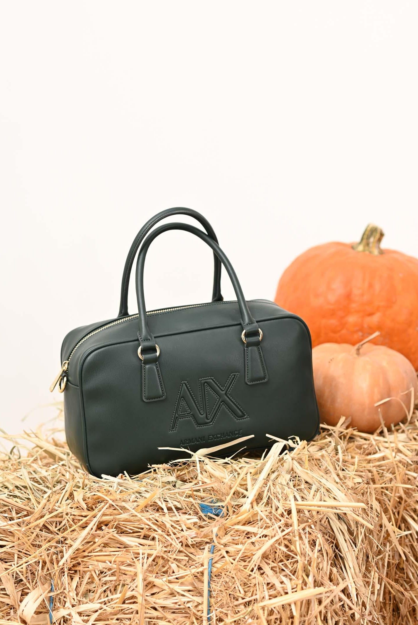 ARMANI EXCHANGE Borsa a spalla verde da donna con ricamo logo XW001566AF15634 U7304 ARMANI EXCHANGE