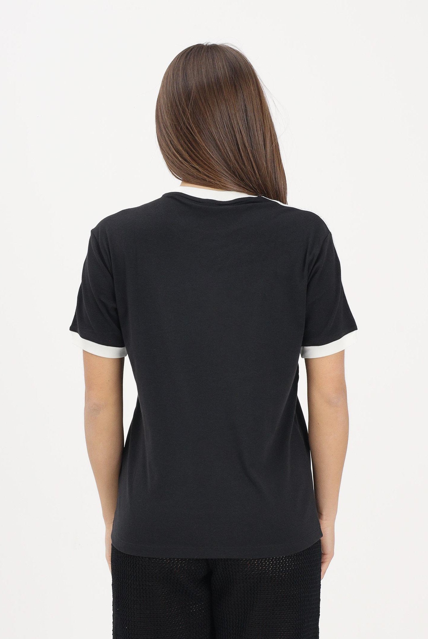 ADIDAS ORIGINALS T-shirt a manica corta SUMEMR GLOW ADVANCED THREE STRIPES nera da donna KY8127 . ADIDAS ORIGINALS