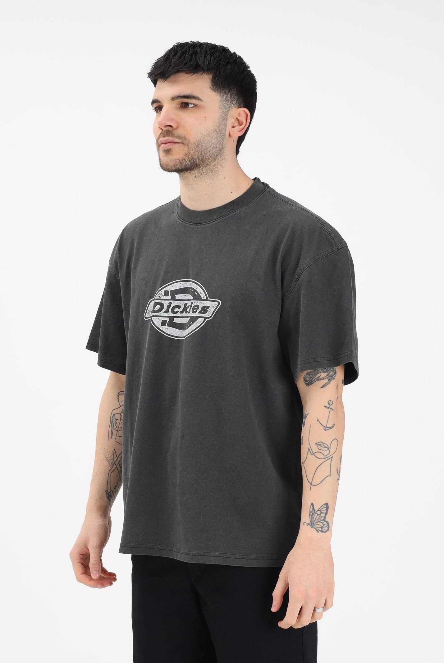 DICKIES T-shirt a manica corta Plainville grigia da uomo DK0A88GNBLK1 . DIckies
