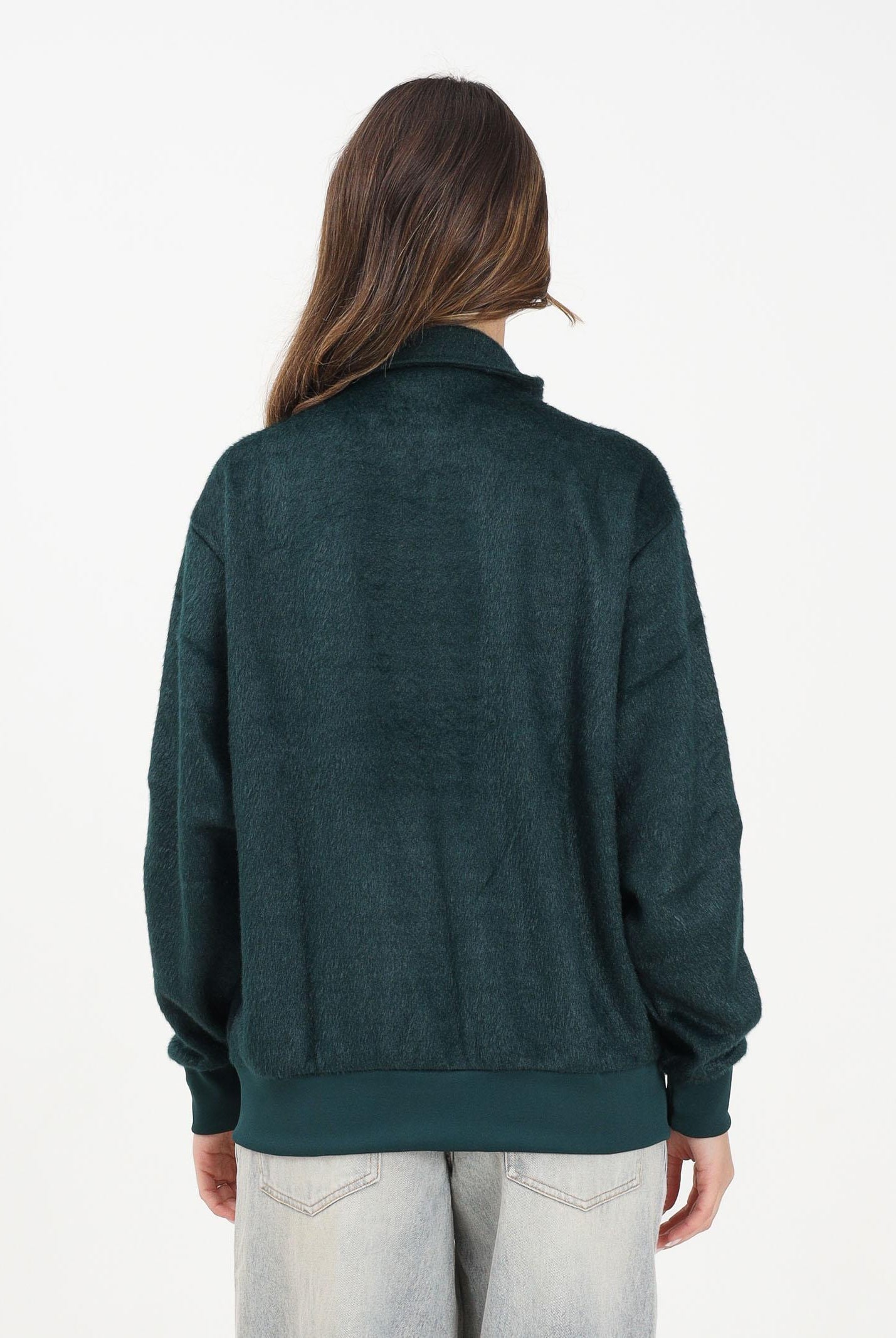 ADIDAS ORIGINALS Felpa con zip MOHAIR FIREBIRD LOOSE verde da donna KS7777 ADIDAS ORIGINALS